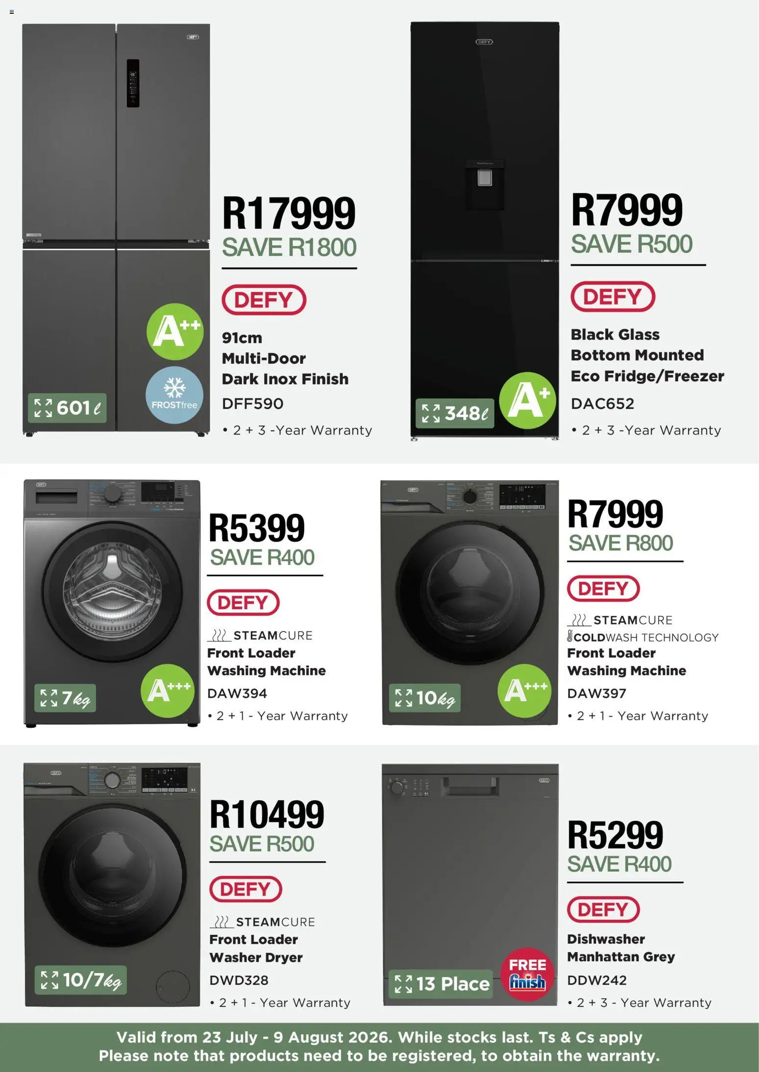 New House and Home catalogue – valid from 23/07/2026 | Page: 2 | Products: Washing machine, Dryer, Dishwasher