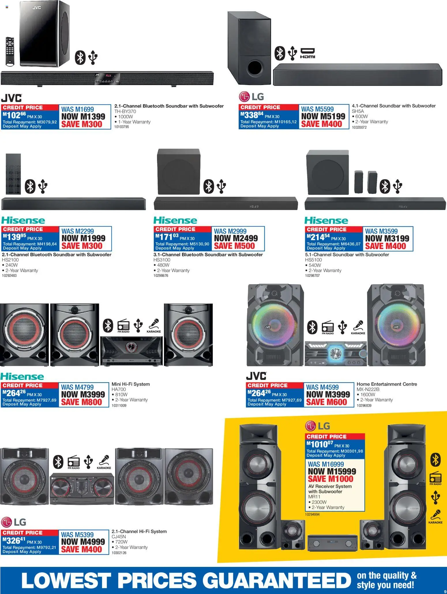 New OK Furniture catalogue – valid from 16.03.2026 | Page: 9 | Products: Radio, Soundbar, Subwoofer