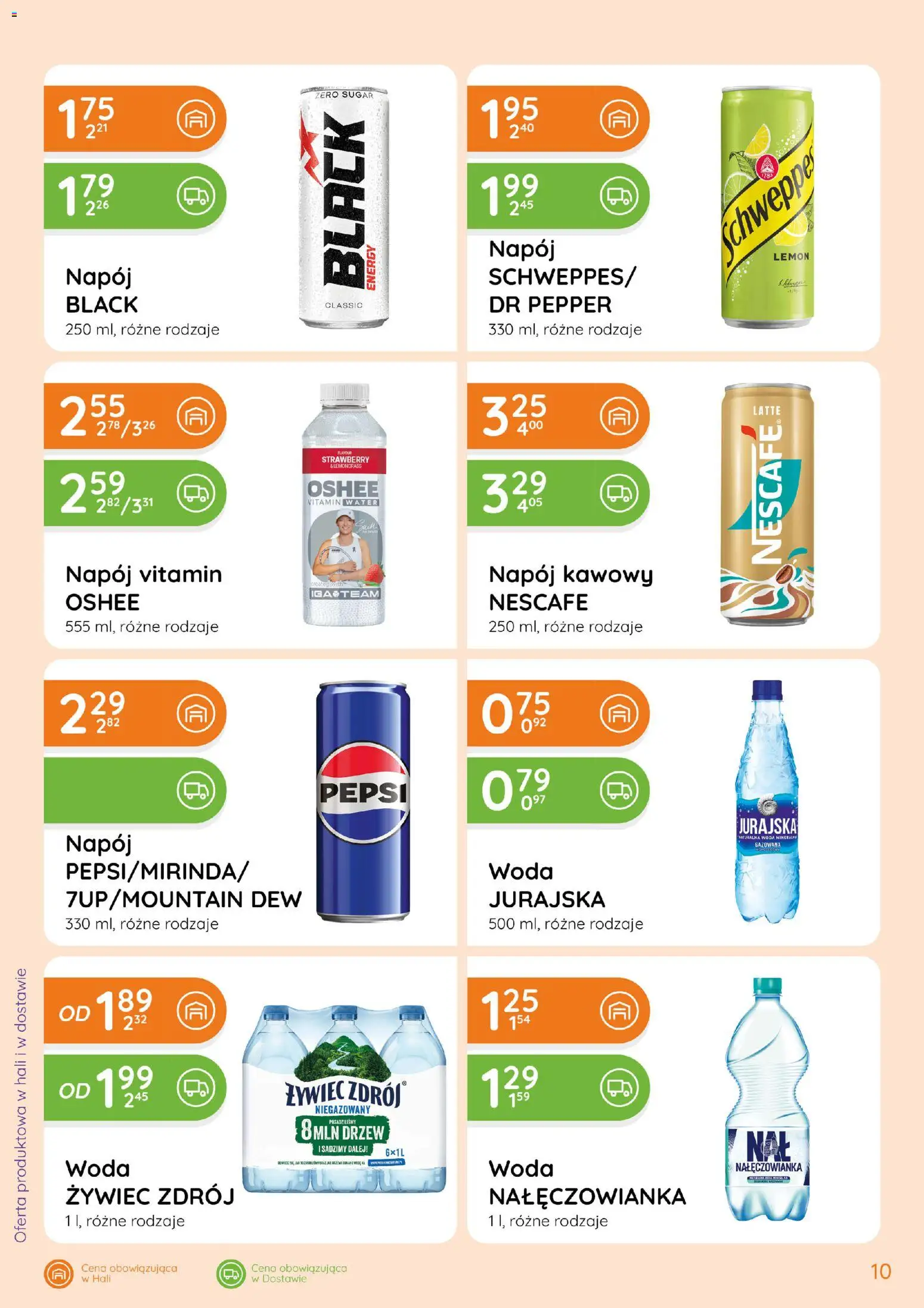 Eurocash gazetka - Ofensywa Spożywcza od 03.09.2026 | Strona: 10 | Produkty: Pepsi, Oshee, Napój kawowy, Woda Nałęczowianka