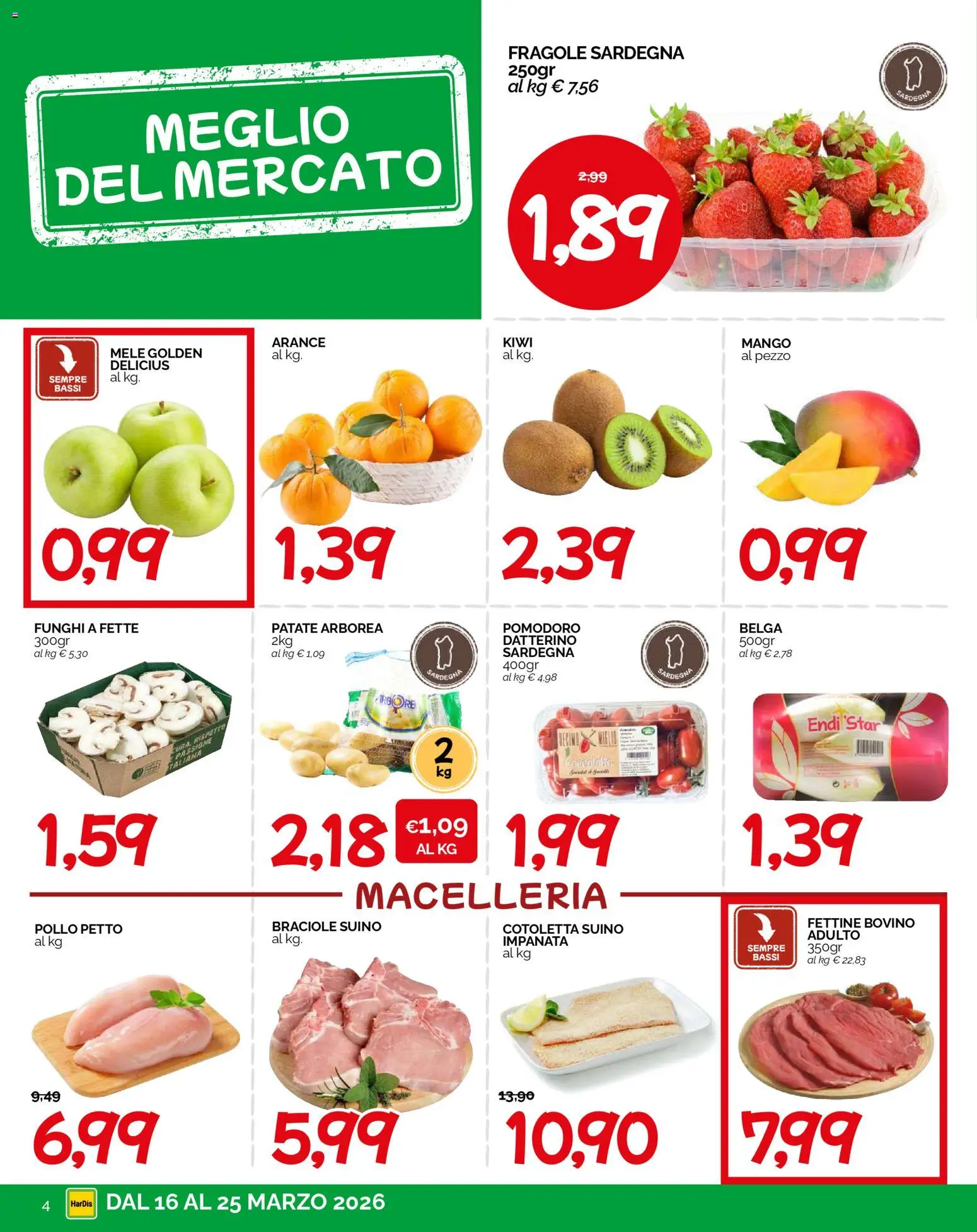 Volantino HarDis del 16.03.2026 | Pagina: 4 | Prodotti: Pollo, Mele, Kiwi, Pomodoro