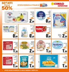Anteprima del volantino Conad volantino Superstore Lazio valido a partire dal 29/07/2026 | Pagina: 2 | Prodotti: Mozzarella, Pesca, Mortadella, Sugo