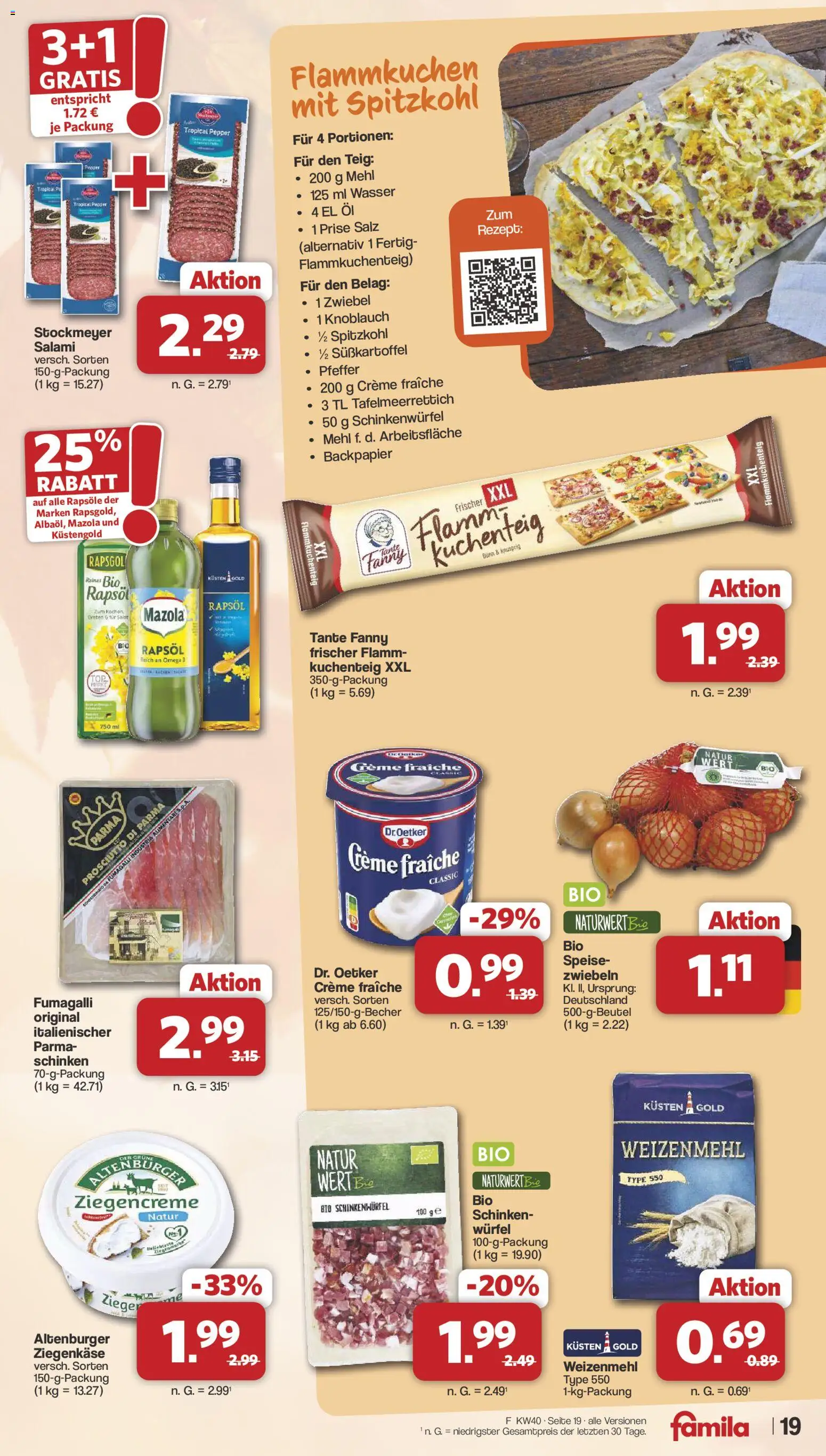 Famila Nordwest Prospekt – gültig ab 28.09.2026 | Seite: 19 | Produkte: Rapsöl, Wasser, Pfeffer, Knoblauch