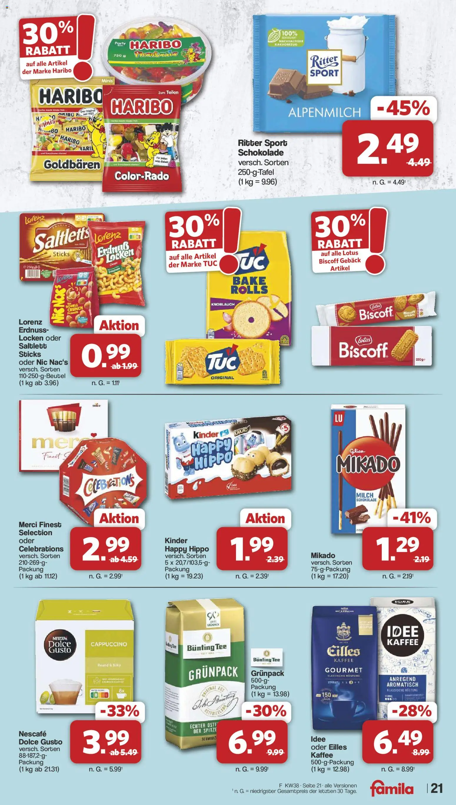 Famila Nordwest Prospekt – gültig ab 14.09.2026 | Seite: 23 | Produkte: Kaffee, Eilles kaffee, Ritter sport, Tee