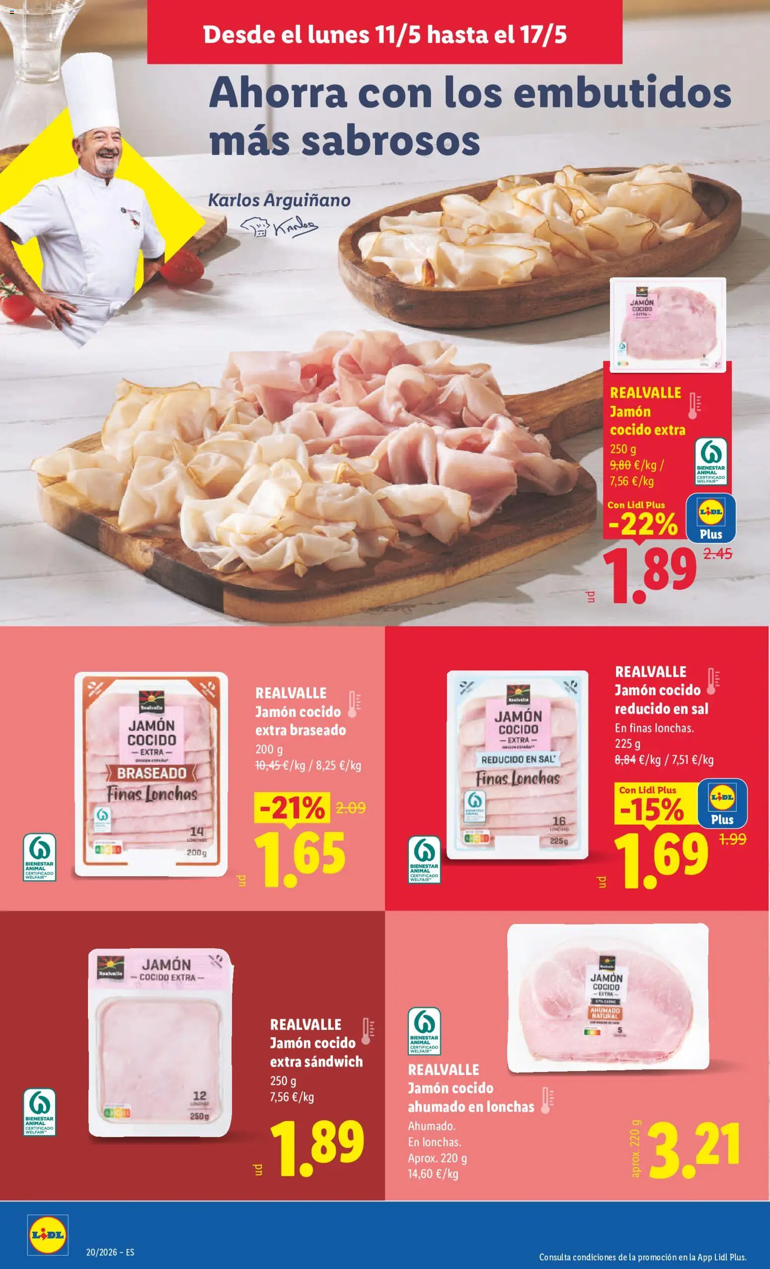 Lidl folleto │ válido desde el 11.05.2026 | Página: 14 | Productos: Jamón, Jamón cocido, Νυχτικό