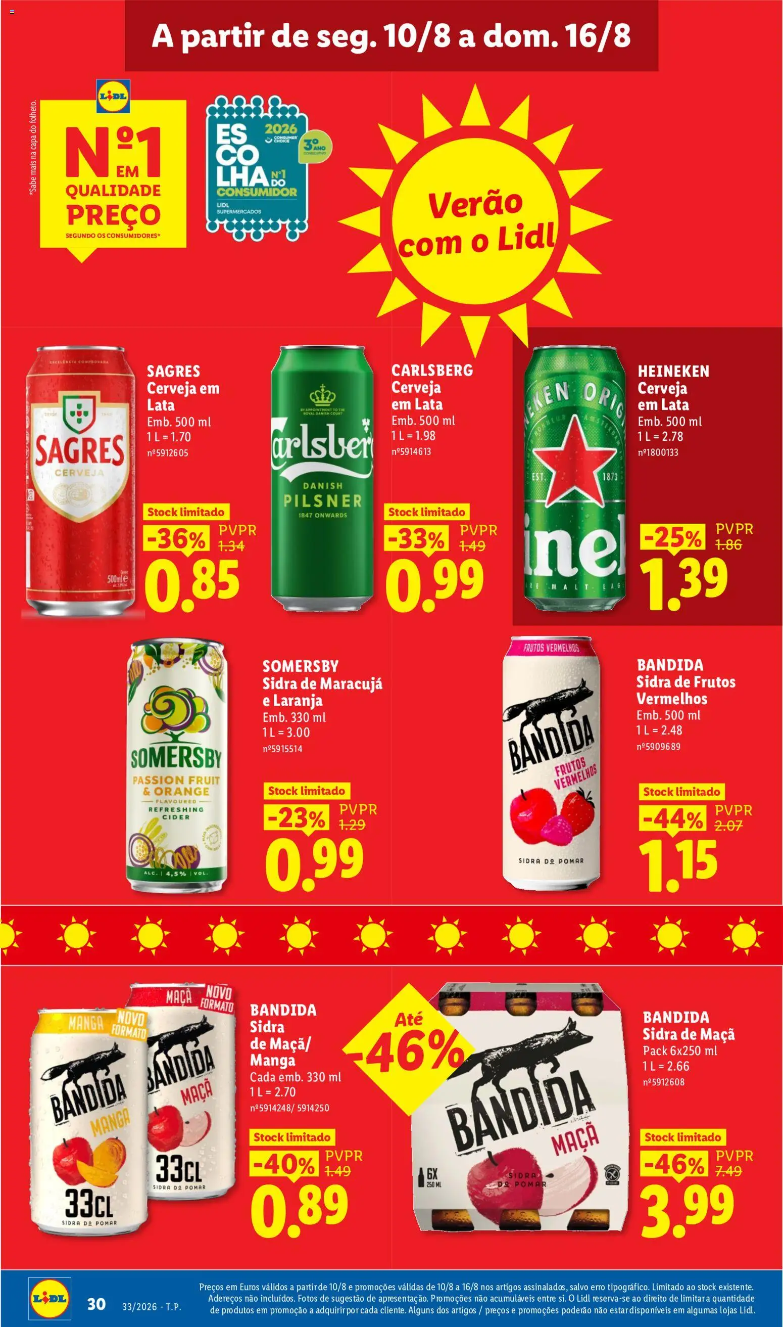 Lidl folheto │ válido de 10/08/2026 | Página: 30 | Produtos: Sidra, Cerveja em lata, Cerveja, Somersby