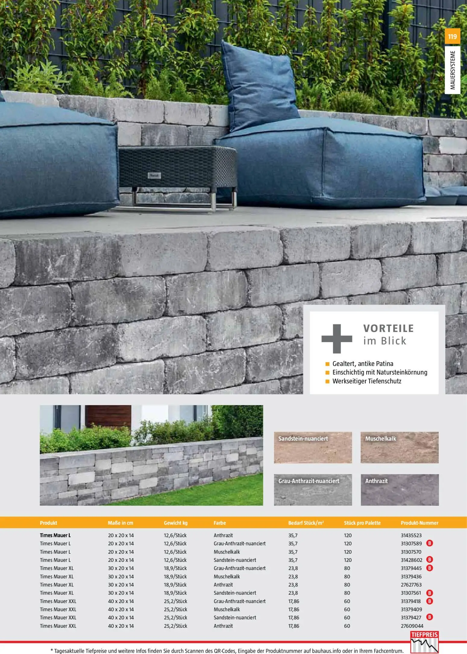 Bauhaus Gartenbaumaterialien 2026 – gültig ab 02.03.2026 | Seite: 119 | Produkte: Gewicht