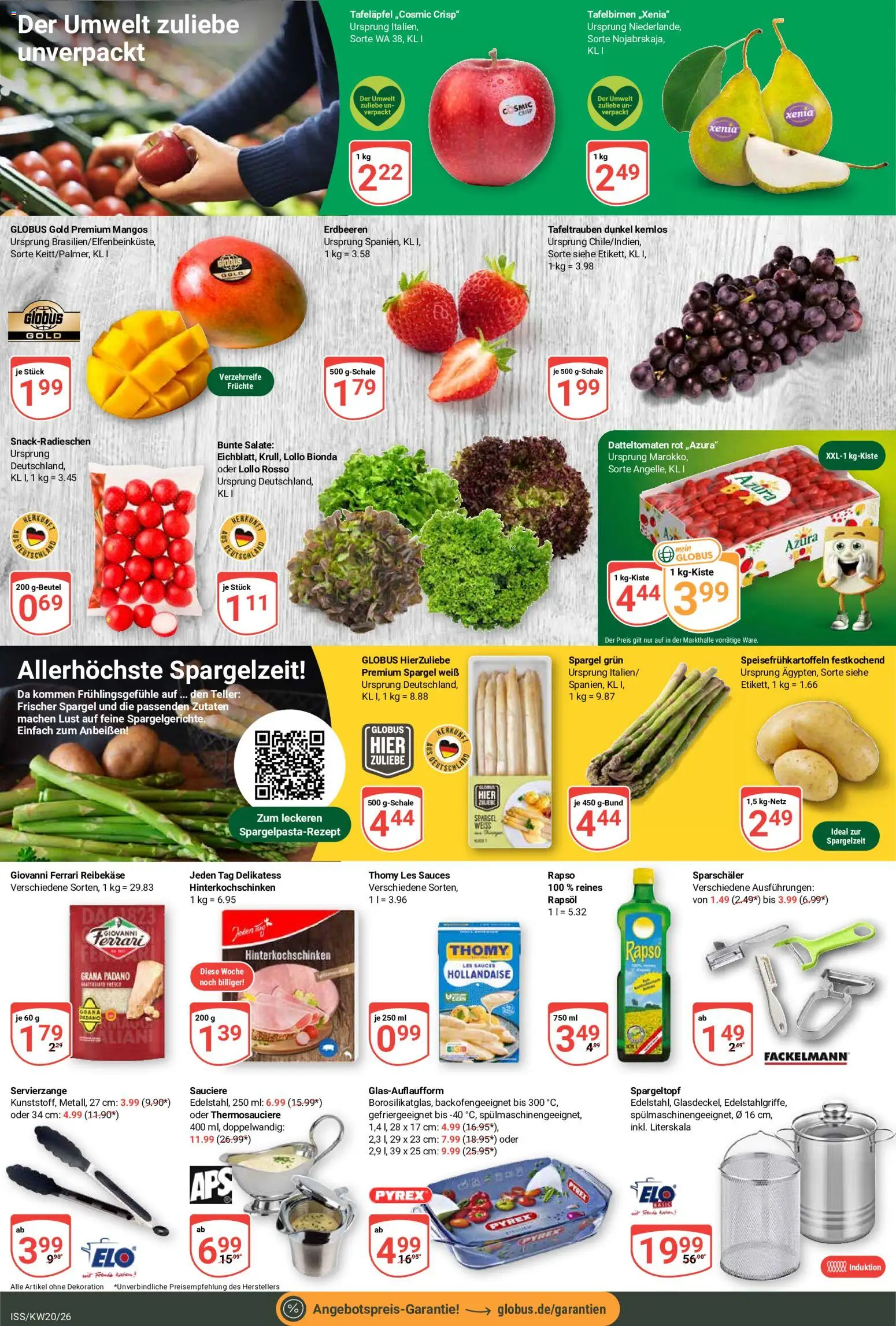 Globus Prospekt 	 – gültig ab 11.05.2026 | Seite: 9 | Produkte: Rapsöl, Spargel, Erdbeeren, Reibekase
