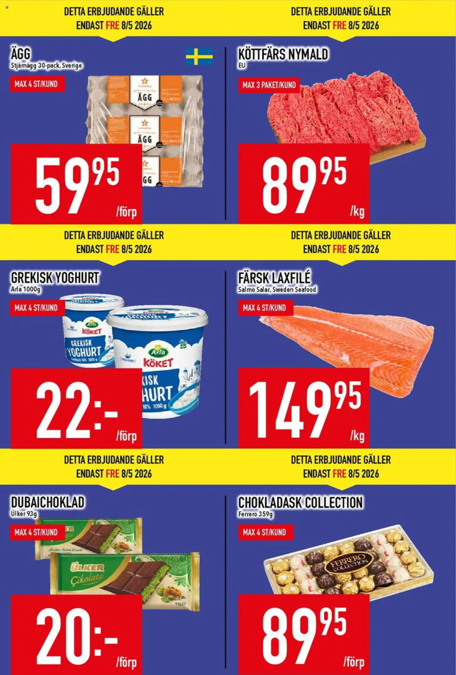 Matdax reklamblad aktuell från 04.05.2026 | Sida: 4 | Produkter: Galler, Grekisk yoghurt, Yoghurt