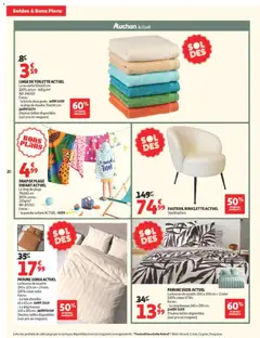 Auchan - Prévisualisation de Auchan - Soldes d'été valide à partir de 24/06/2026 | Page: 20 | Produits: Taie d'oreiller, Housse de couette, Douche, Couette