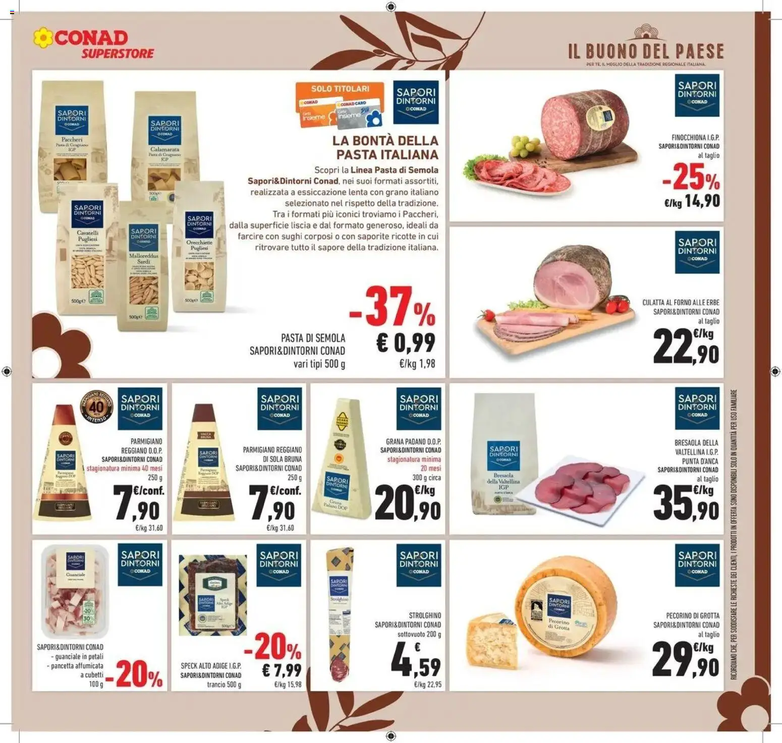 Volantino Conad del 30/06/2026 | Pagina: 17 | Prodotti: Pancetta, Paccheri, Parmigiano reggiano, Guanciale