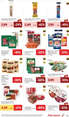 Rimi leidinys galioja nuo 05.05.2026 | Puslapis: 15 | Prekių: Dešrelės, Saliamis, Vištiena, Jautiena