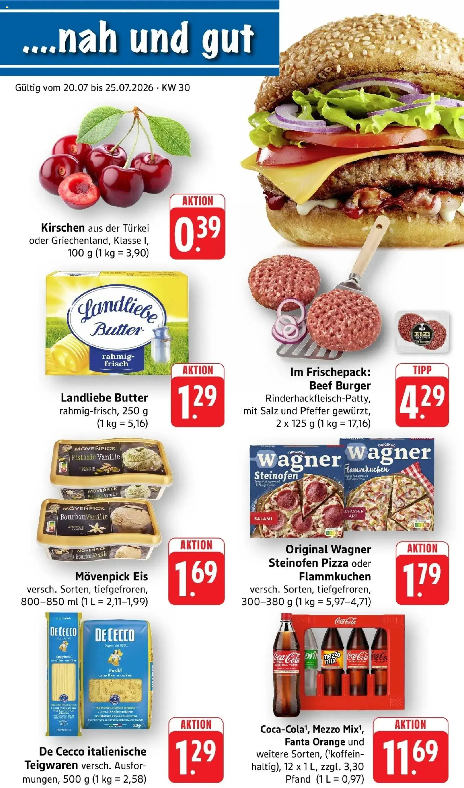 nah & gut Prospekt Gengenbach – gültig ab 20.07.2026 | Seite: 1 | Produkte: Butter, Pfeffer, Pizza, Eis