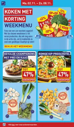 GEVULDE CHAMPIGNONS MET PREI EN KAAS, Gevulde champignons met prei en kaas - Voorbeeld van een folder van Aldi, geldig van 02-11-2026 | Pagina: 12