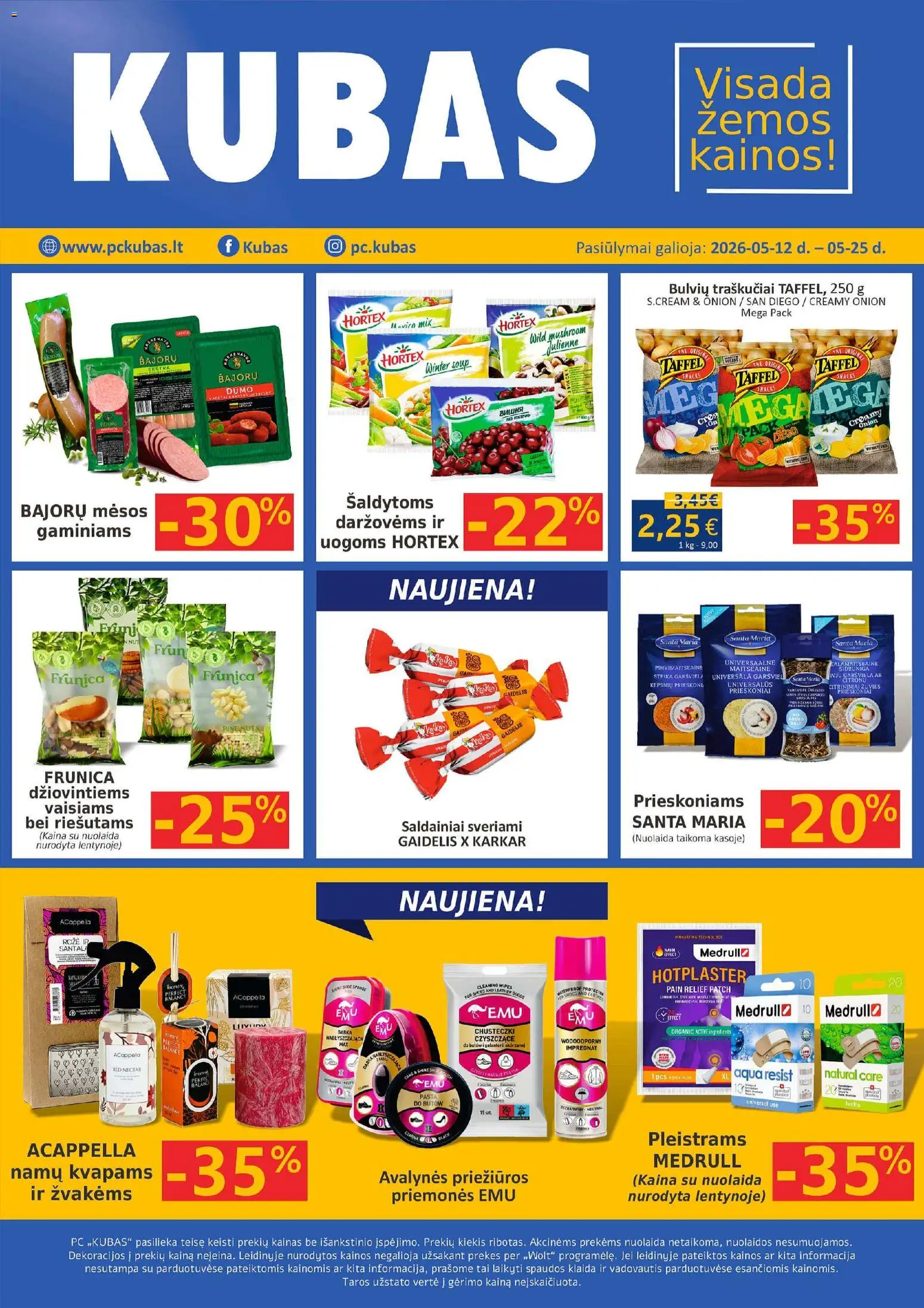 Kubas akcijos nuo 12.05.2026 | Puslapis: 1 | Prekių: Prieskoniai, Saldainiai, Traškučiai
