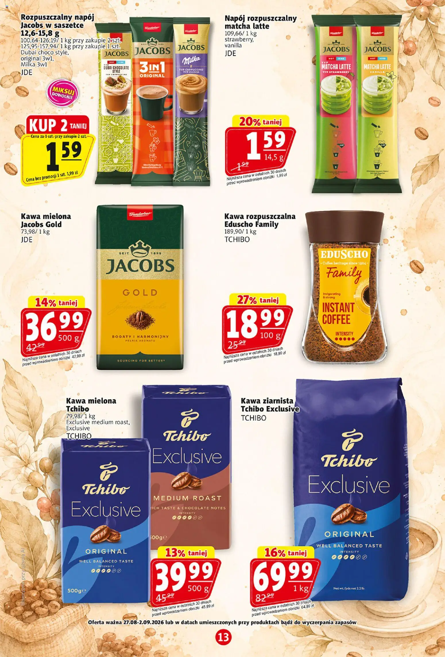 Prim Market gazetka od 27.08.2026 | Strona: 13 | Produkty: Tchibo exclusive, Tchibo, Kawa, Kawa mielona