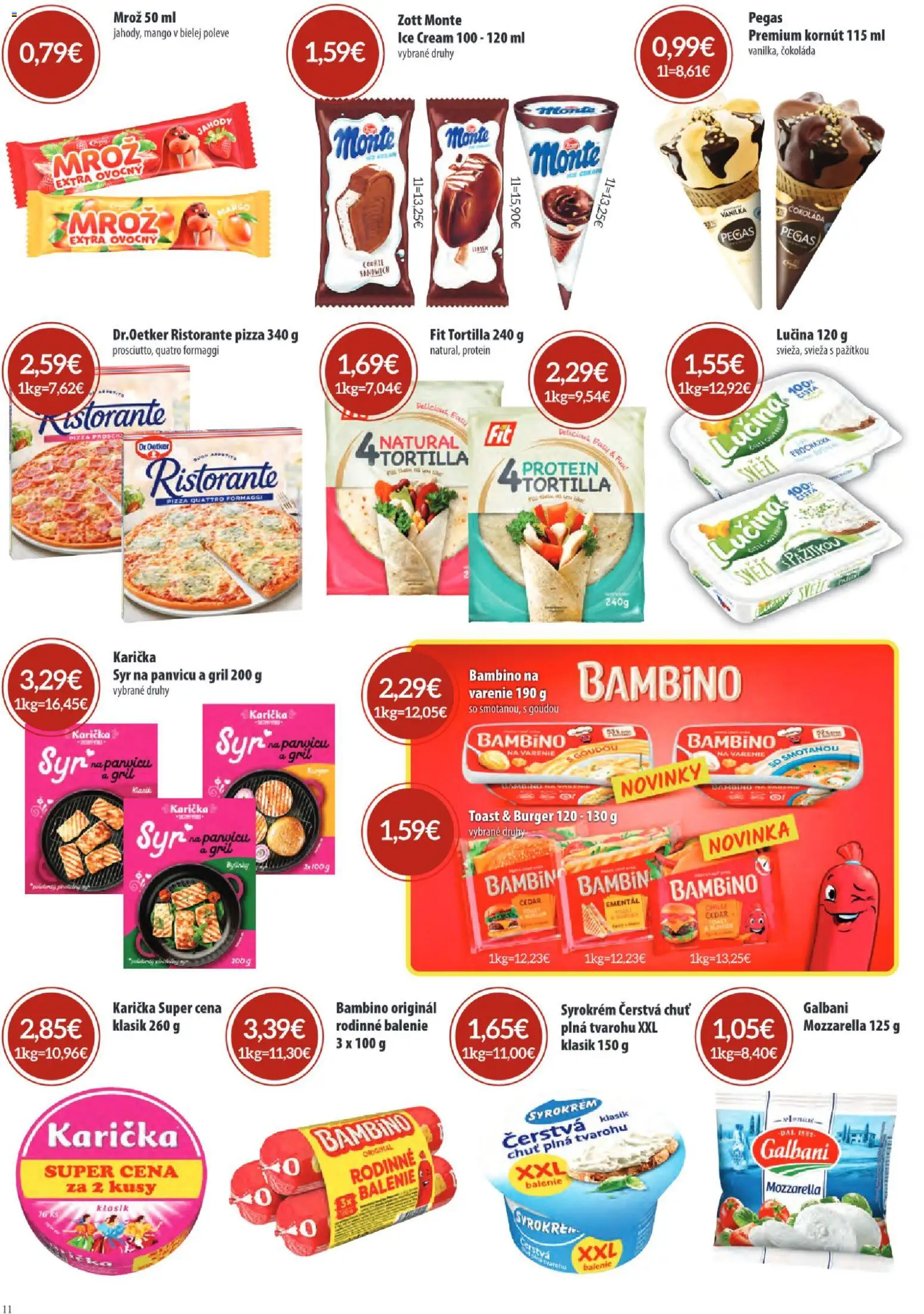 Nové Sintra akcie – leták je platný od 07.05.2026 | Strana: 11 | Produkty: Gril, Pizza, Mozzarella, Mango
