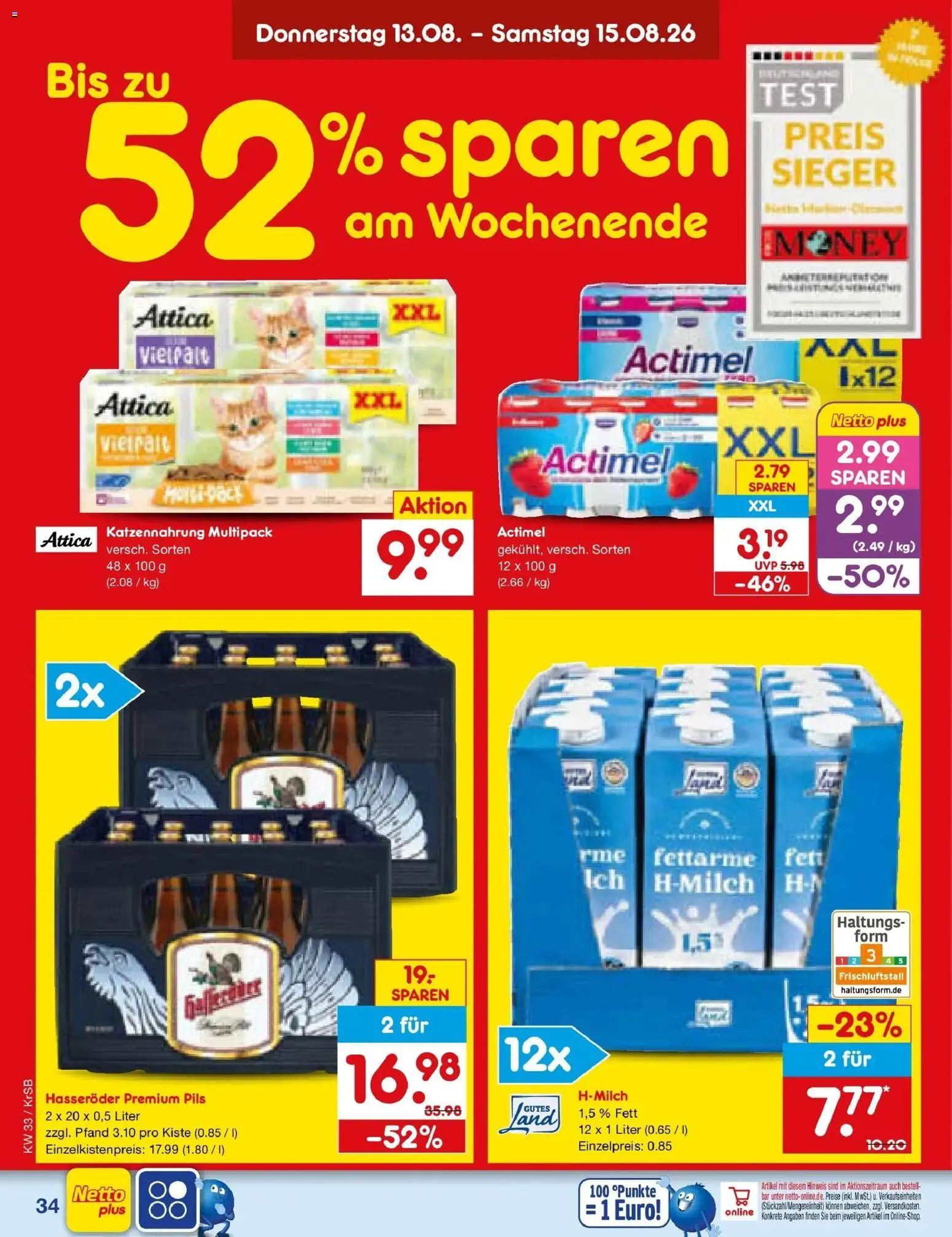 Netto Marken-Discount Prospekt Jüchen (ab 10.08.2026) » Angebote | Seite: 48 | Produkte: Actimel, Pils, Hasseröder