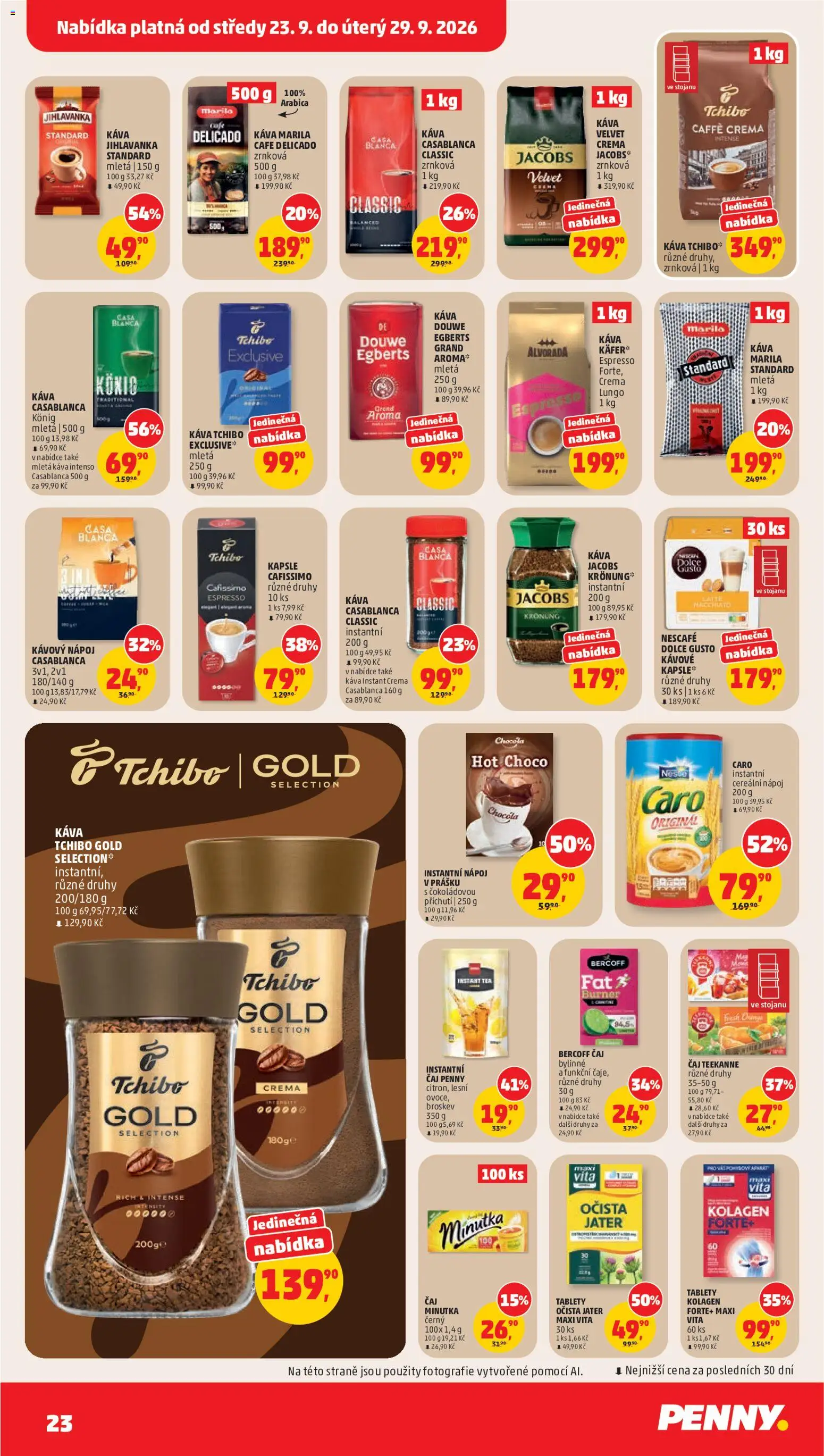 Penny Market leták od 23.09.2026 | Strana: 23 | Produkty: Douwe Egberts, Kapsle Cafissimo, Crema, Cafissimo