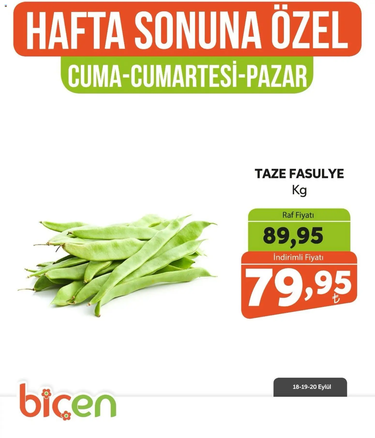 Biçen Market - Hafta Sonuna Özel - Sebze İndirimi - 18 Eylül 2026 tarihinden itibaren geçerlidir | Sayfa: 16