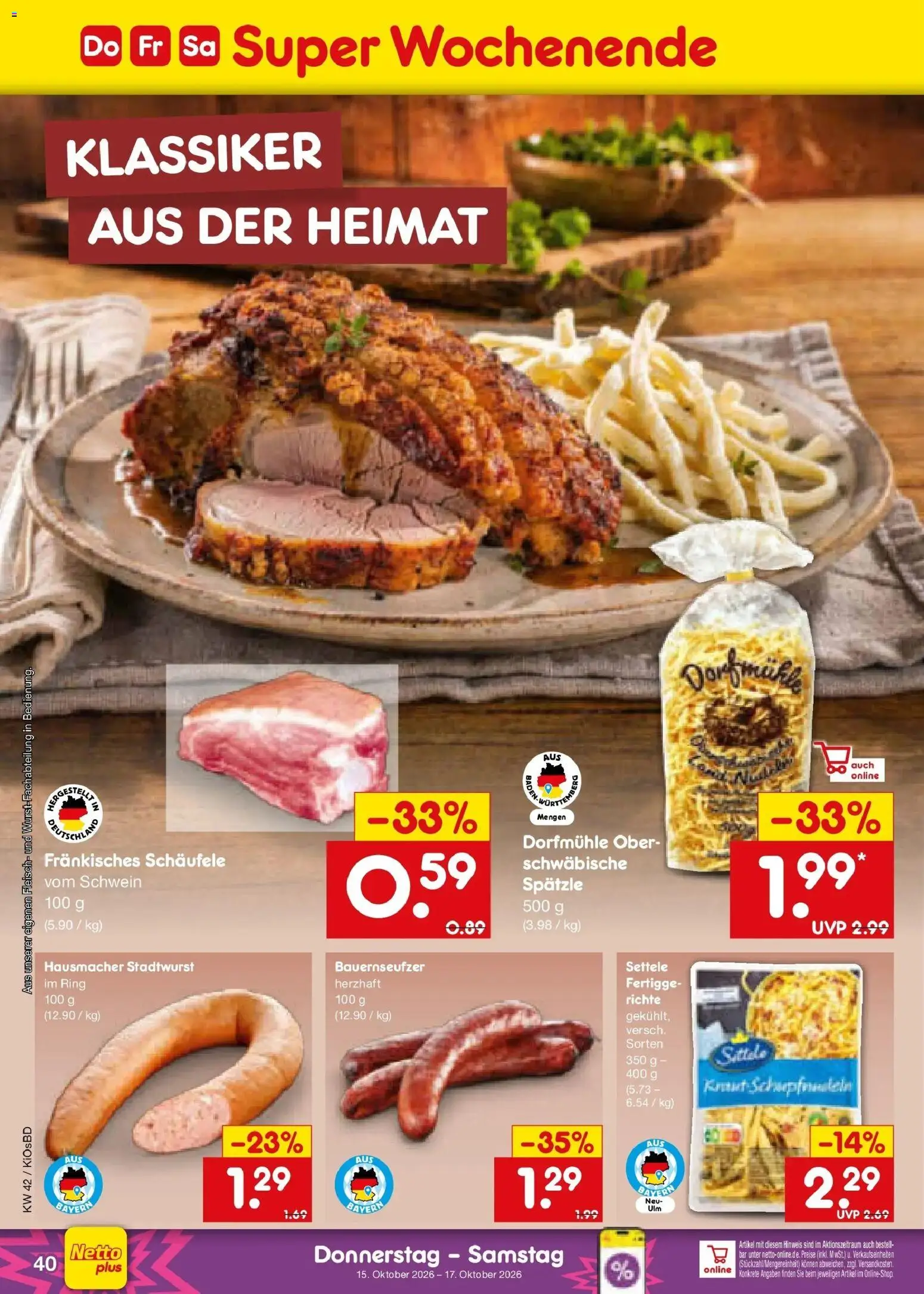 Netto Marken-Discount Prospekt Mistelbach (ab 12.10.2026) » Angebote | Seite: 56 | Produkte: Mühle, Fleisch