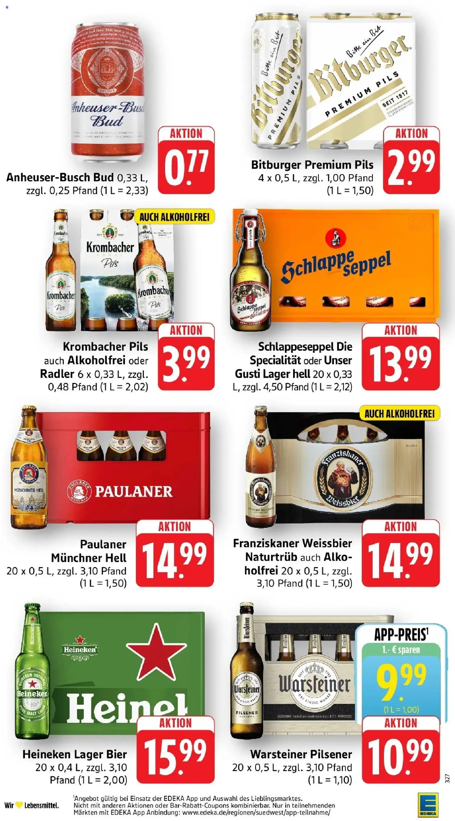 Edeka Prospekt Großostheim (ab 26.10.2026) » Angebote Online | Seite: 33 | Produkte: Franziskaner, Pils, Radler, Warsteiner