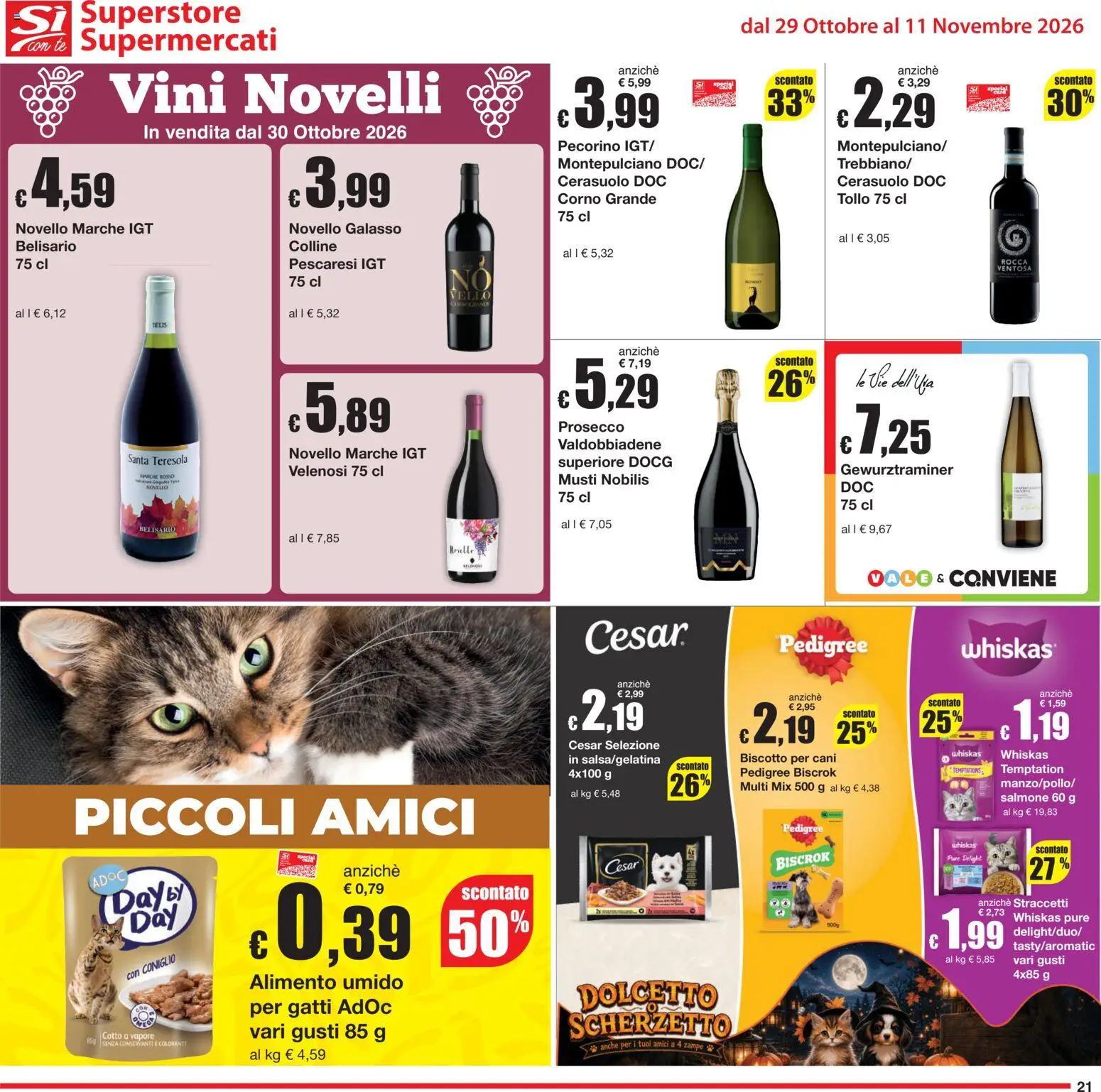 Volantino Sì con Te del 29/10/2026 | Pagina: 21 | Prodotti: Salmone, Tè, Prosecco, Pecorino
