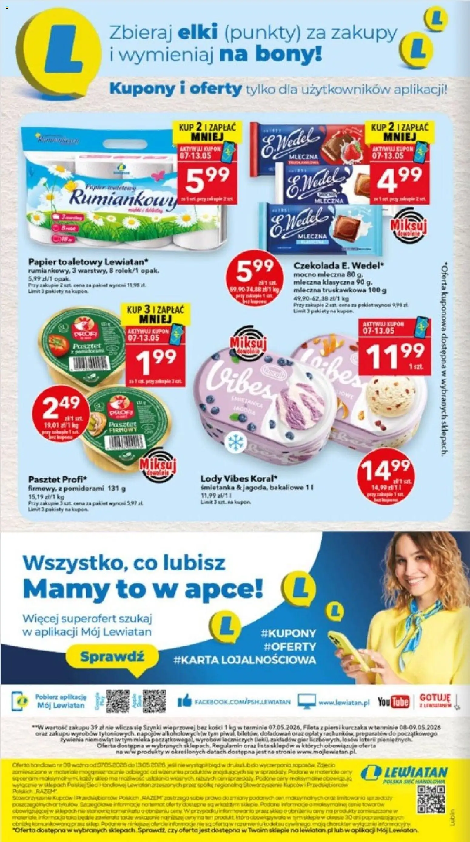 Lewiatan gazetka - Lublin od 07.05.2026 | Strona: 8 | Produkty: Curry, Piersi, Papier toaletowy, Lody