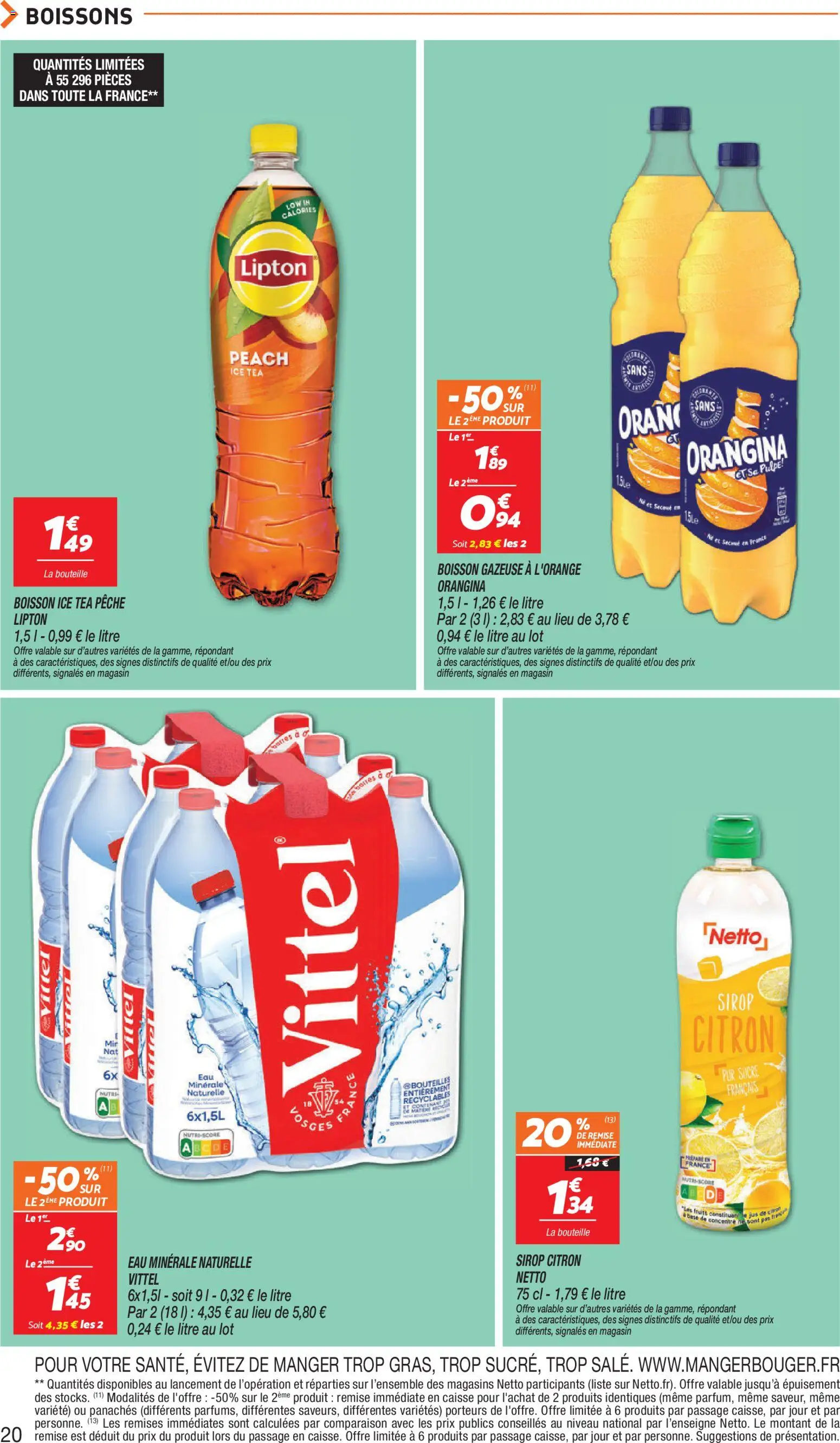 {H1} | Page: 20 | Produits: Eau minérale, Ice tea, Boissons, Vittel