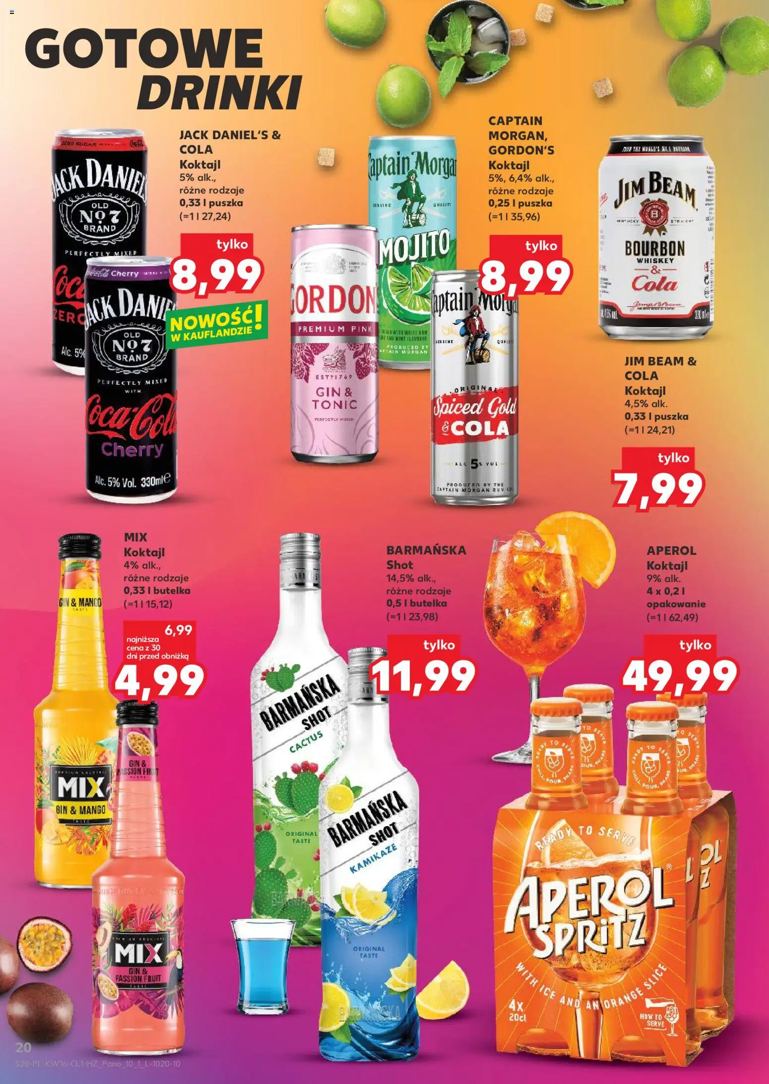 Kaufland Polsko leták - Barek od 16.04.2026 | Strana: 20 | Produkty: Morgan, Bourbon, PC, Cola