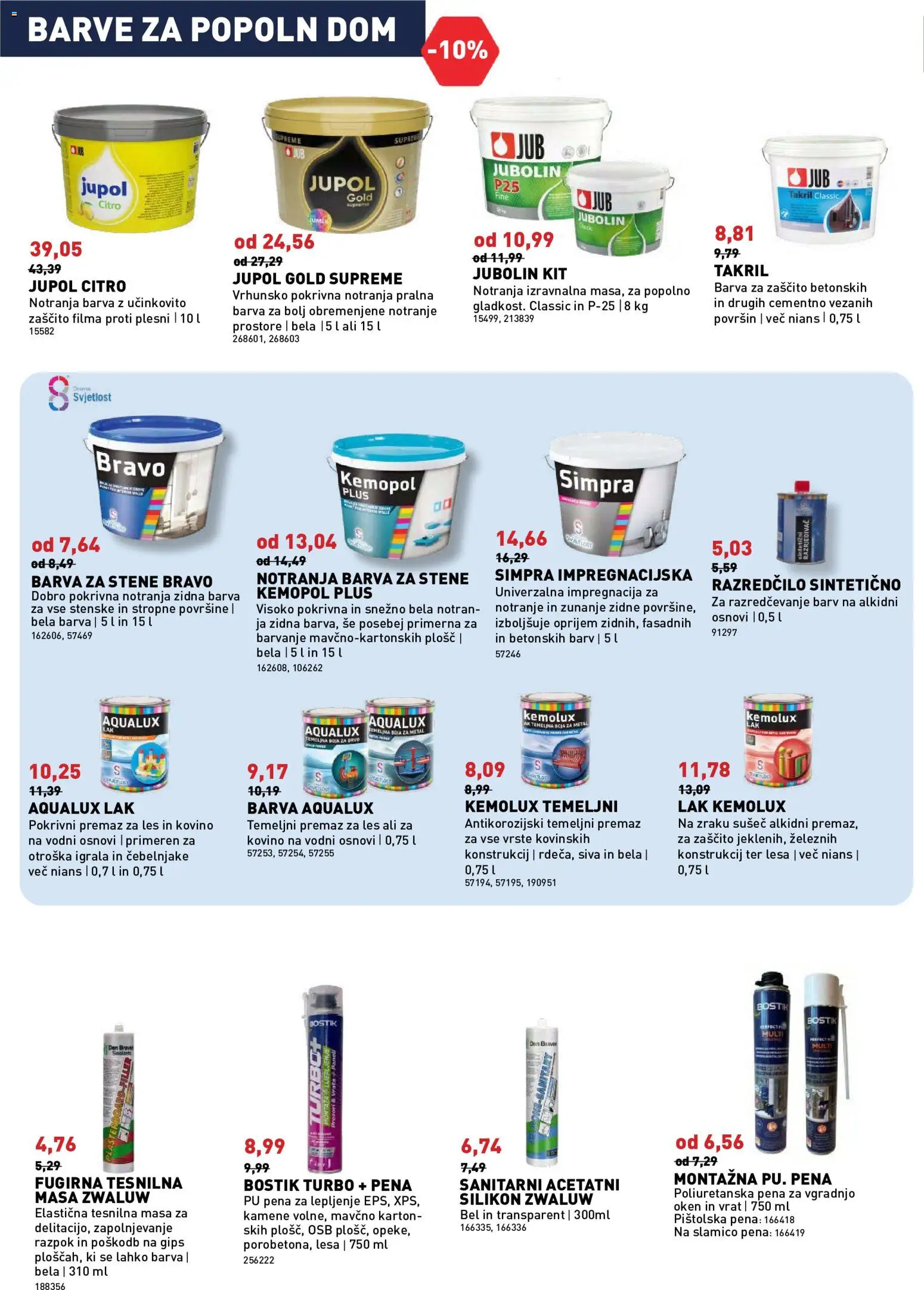 Novi Inpos katalog ponudbe – veljaven od 09.07.2026 | Stran: 20 | Izdelki: Lak, Silikon, Barva, Vrata