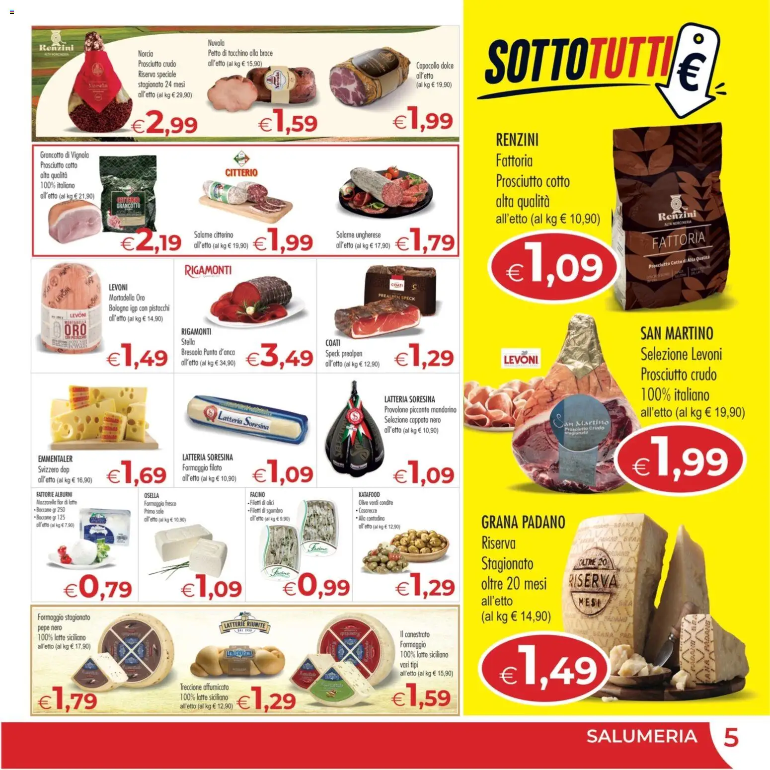 Volantino MerSi Supermercati del 01/07/2026 | Pagina: 5 | Prodotti: Salame, Mortadella, Pistacchi, Alici
