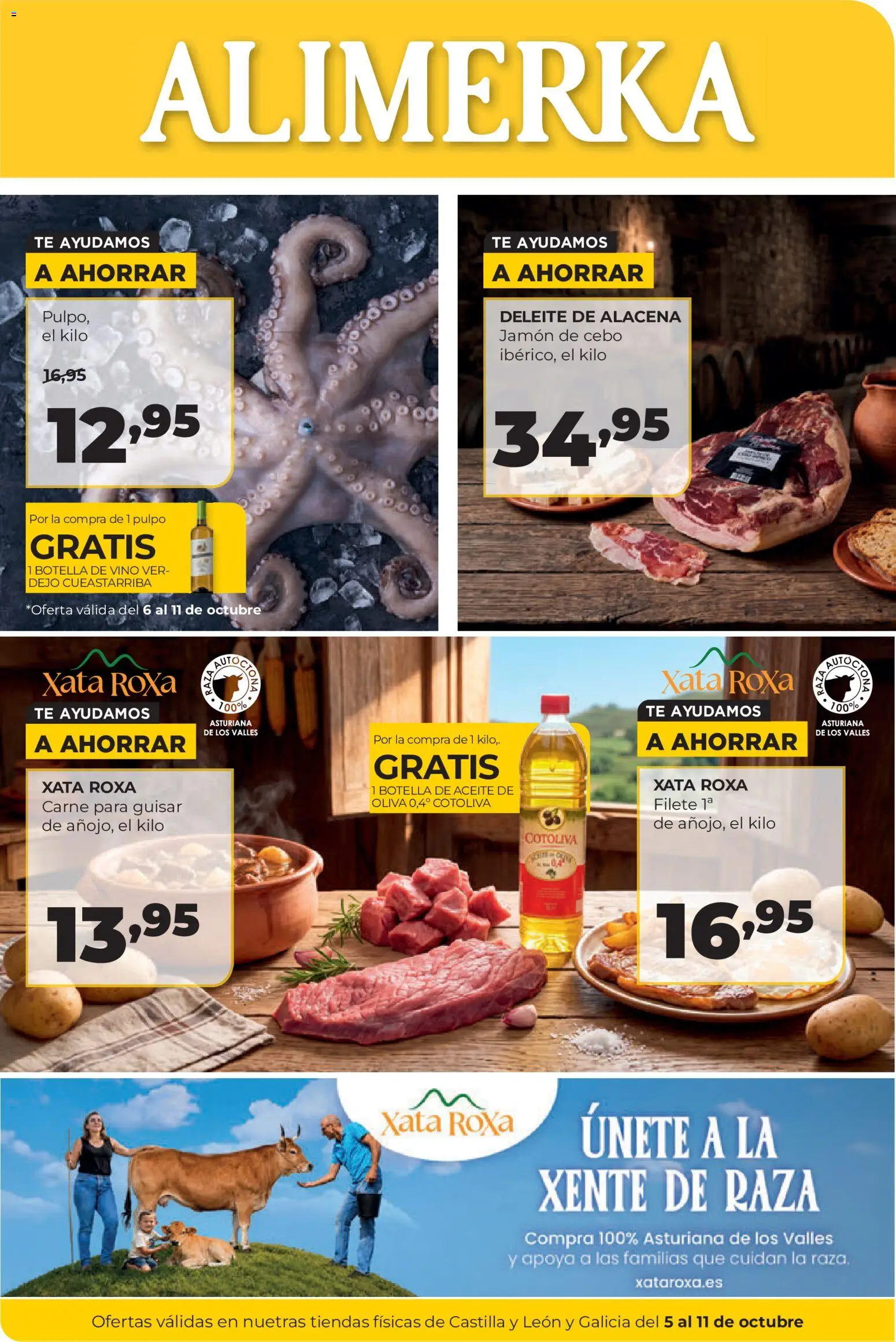 Alimerka folleto Castilla y León │ válido desde el 05/10/2026 | Página: 1 | Productos: Aceite, Vino, Té, Carne