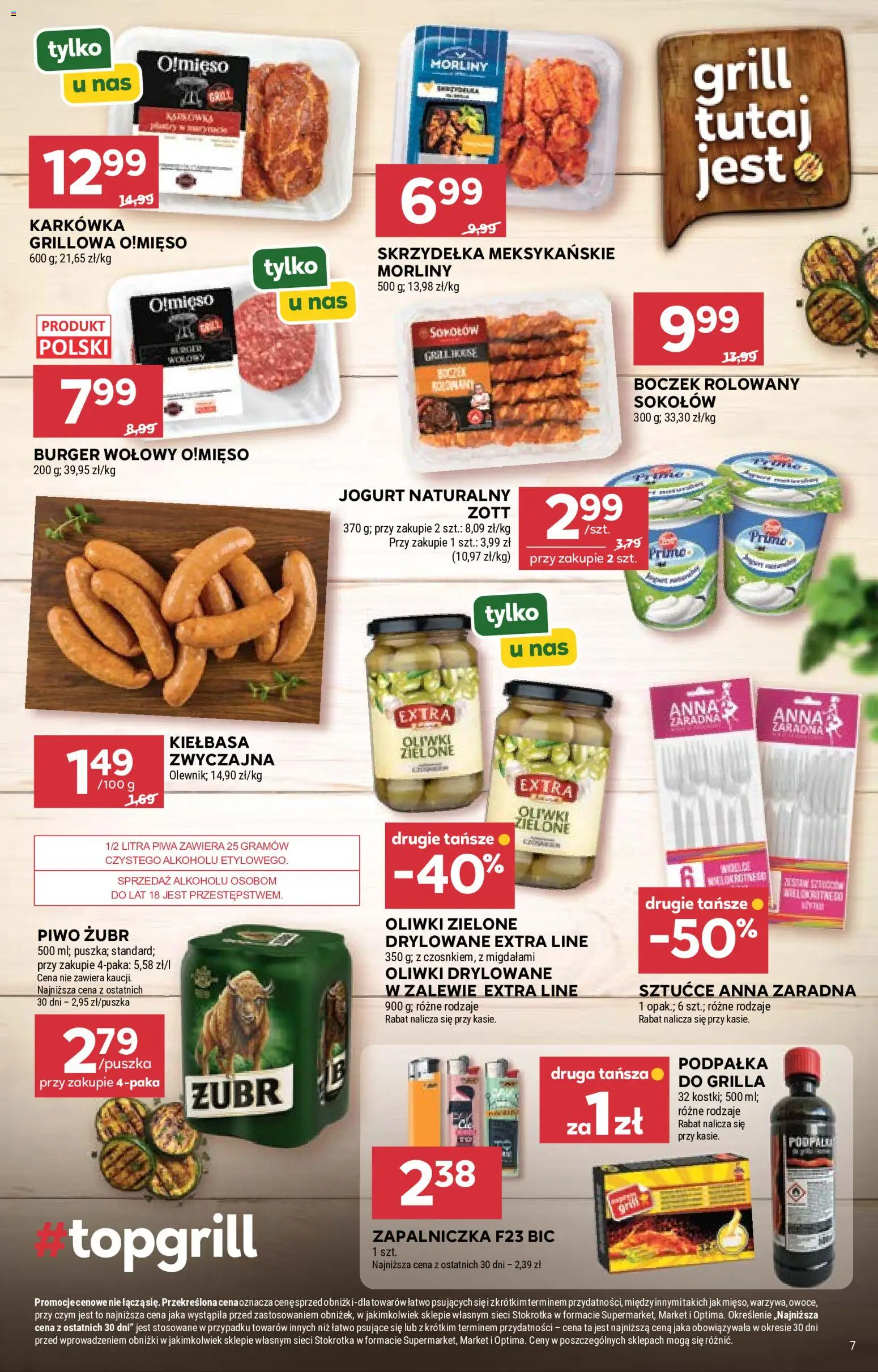 Stokrotka gazetka - Market od 18.06.2026 | Strona: 9 | Produkty: Kiełbasa, Karkówka, Oliwki zielone, Piwo