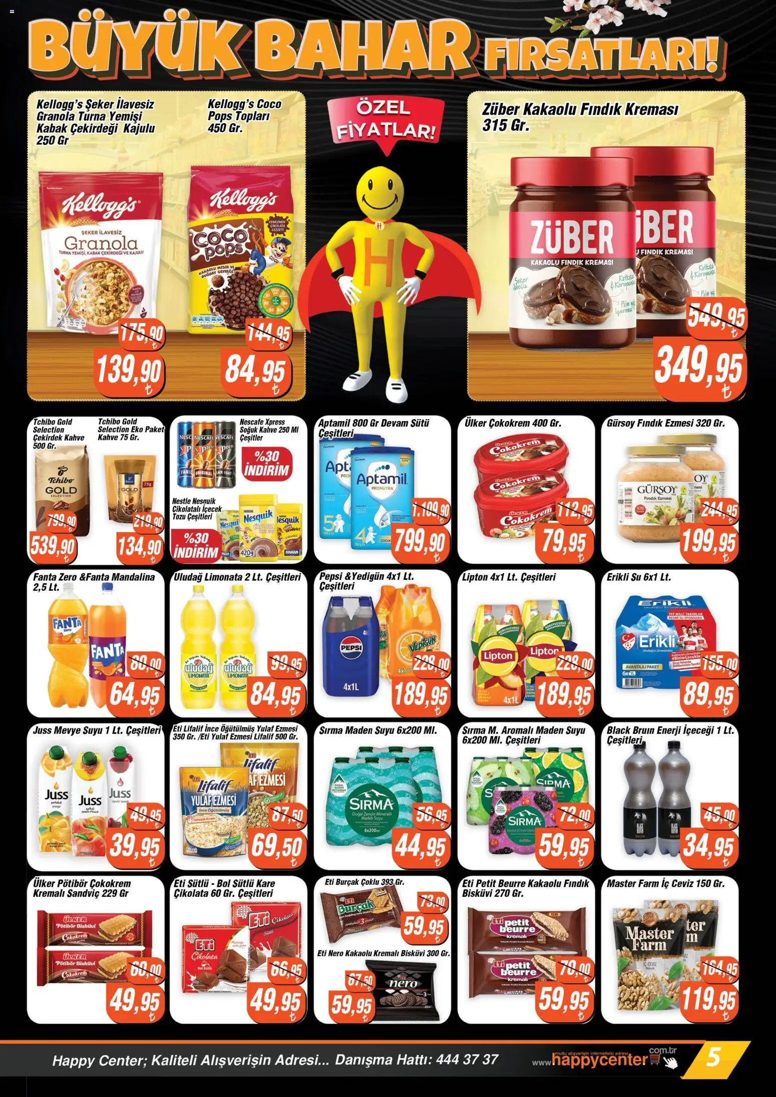 Happy Center Katalog - 08.04.2026 tarihinden itibaren geçerlidir | Sayfa: 5 | Ürünler: Kahve, Çikolata, Su, Yulaf