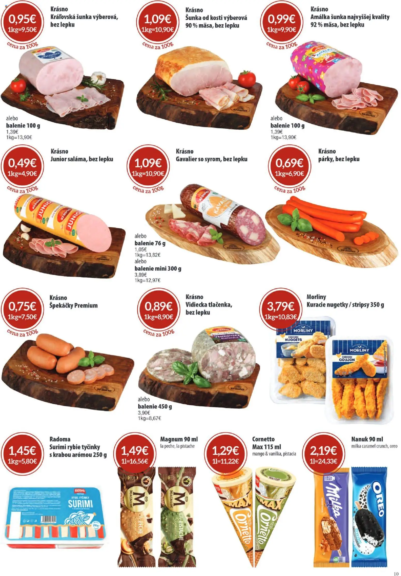 Nové Sintra akcie – leták je platný od 07.05.2026 | Strana: 10 | Produkty: Nanuk, Magnum, Milka, Mango