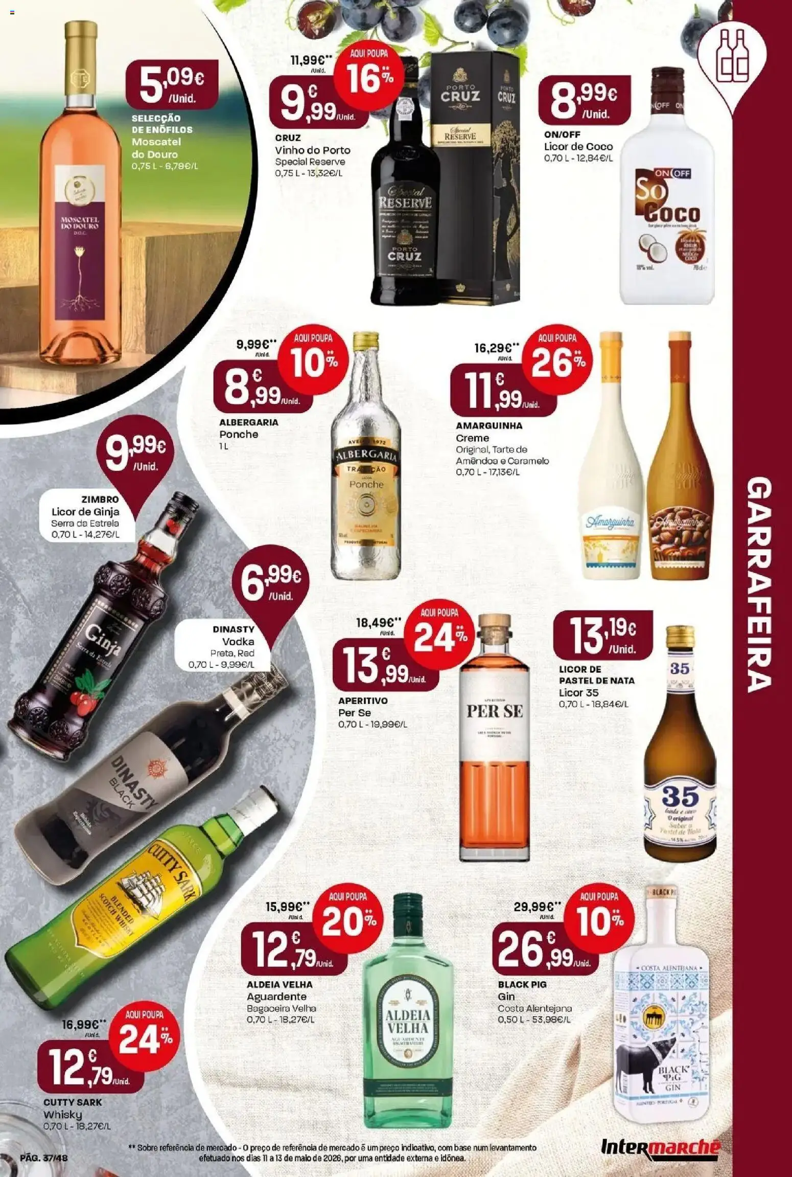 Intermarché - Isto é que são preços BAIXOS! │ válido de 18/06/2026 | Página: 37 | Produtos: Whisky, Base, Vinho, Tarte