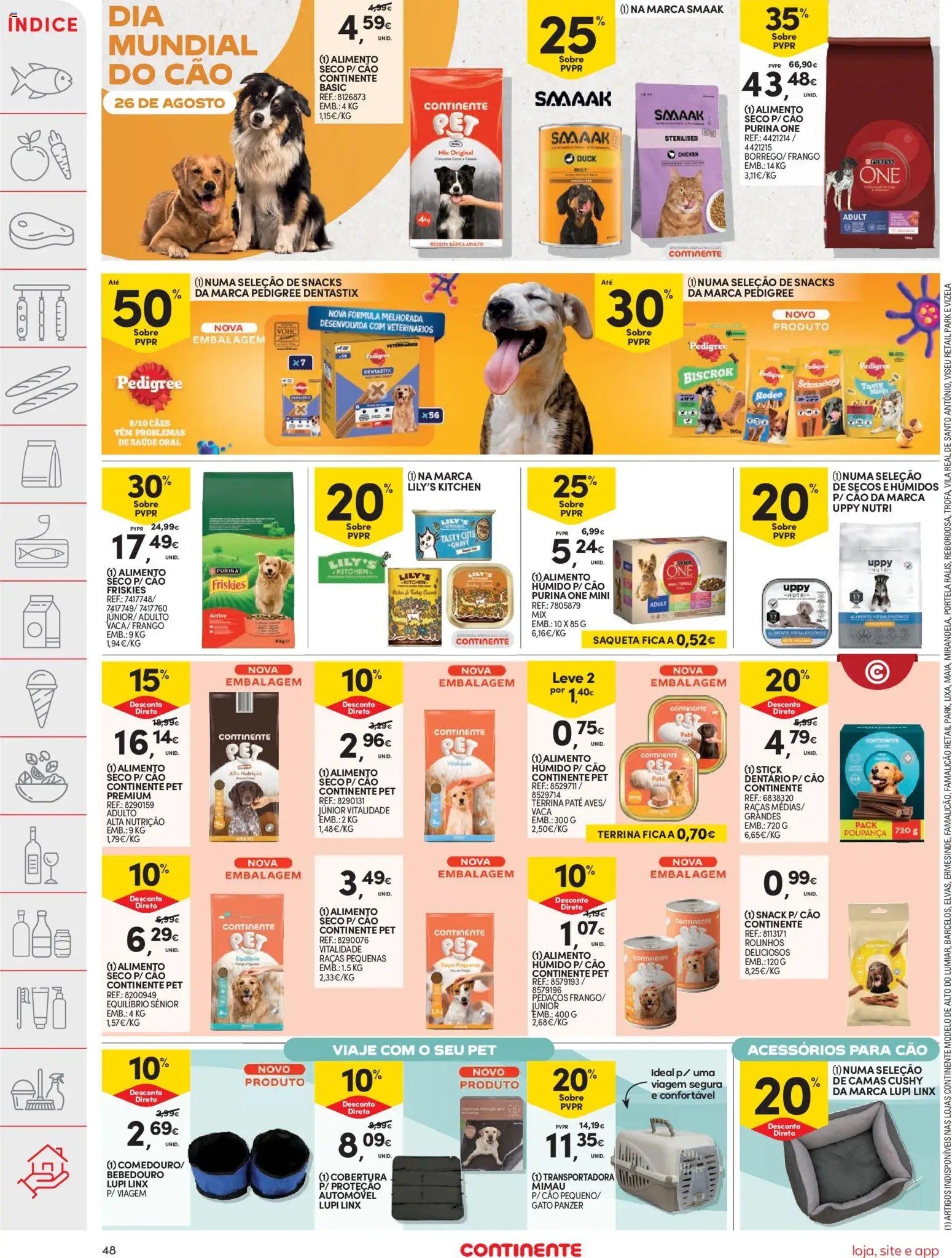 Continente folheto │ válido de 18/08/2026 | Página: 48 | Produtos: Purina one, Frango, Snacks, Patê