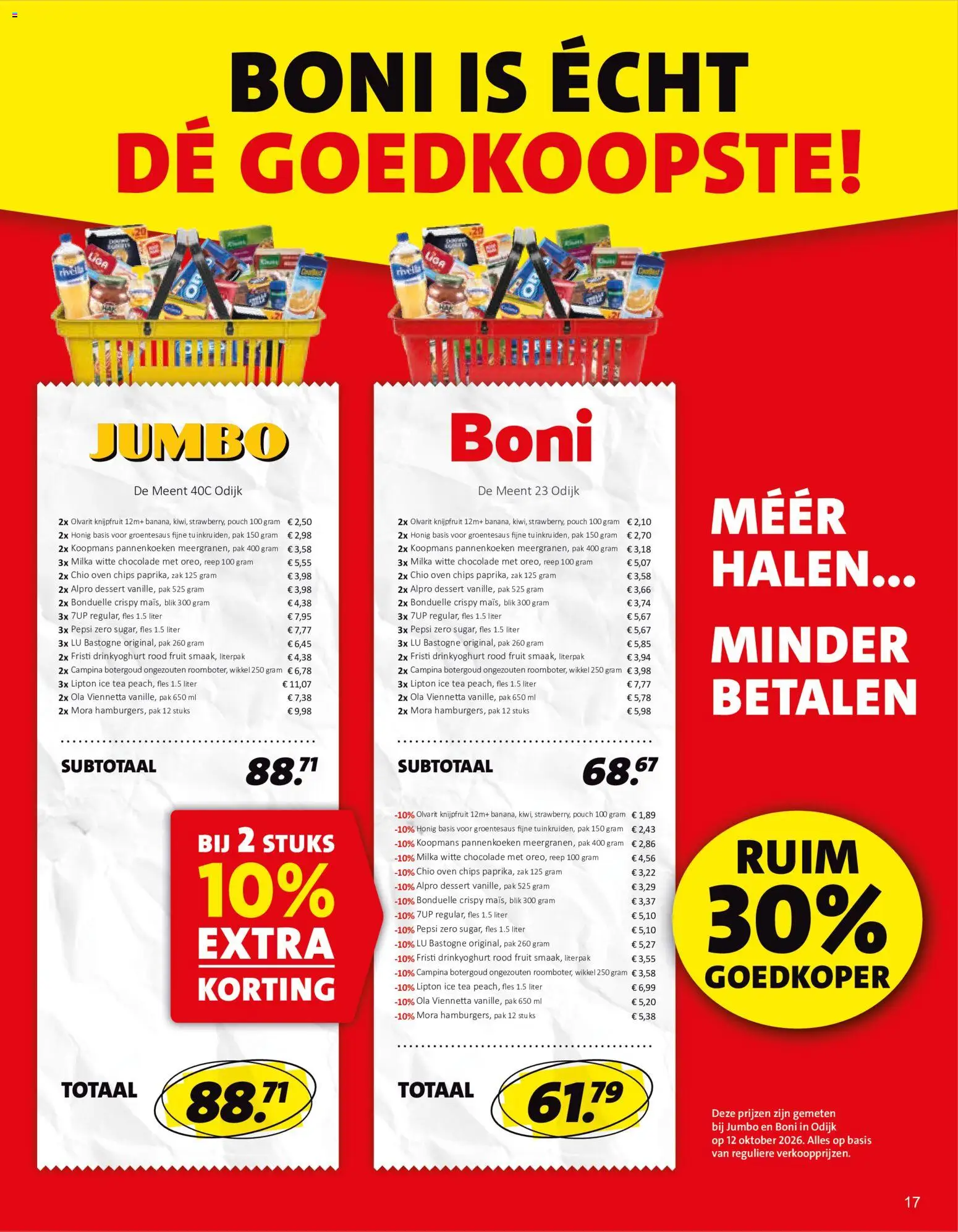 {H1} | Pagina: 17 | Producten: Witte chocolade, Chips, Ice Tea, Fruit
