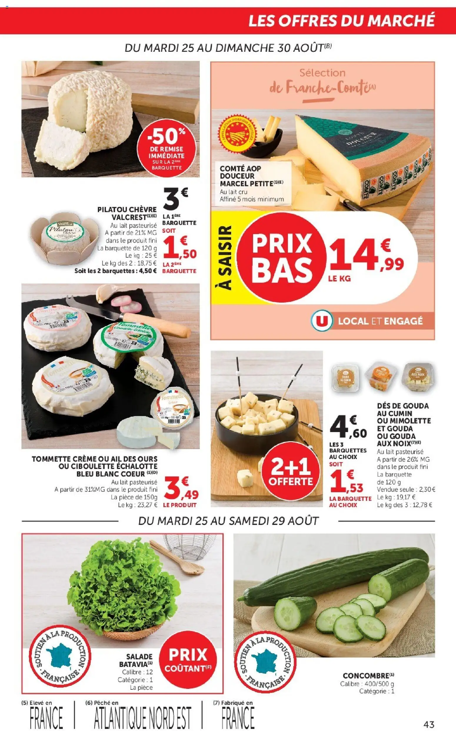 {H1} | Page: 43 | Produits: Pêche, Cumin, Lait, Gouda