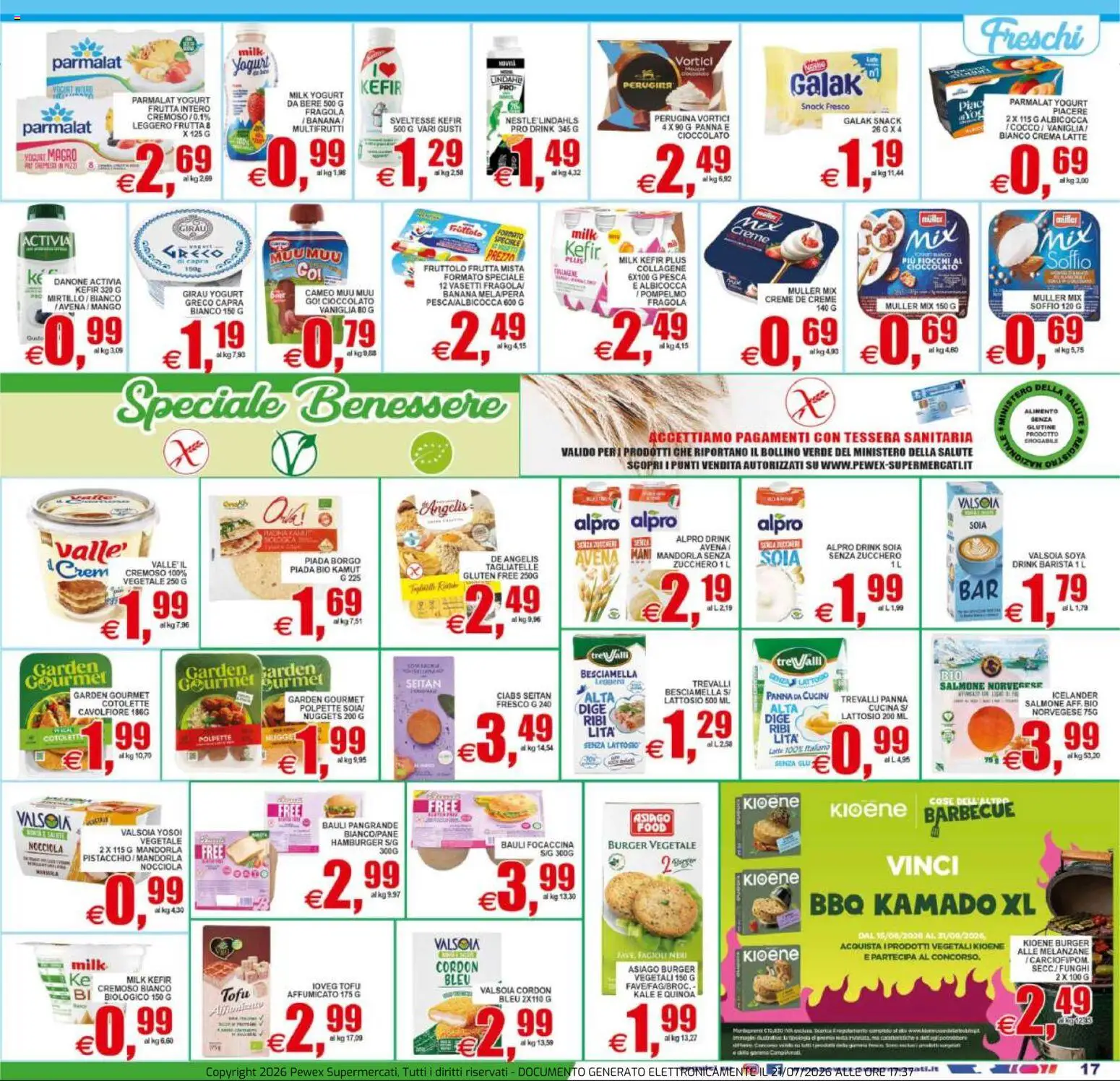 Volantino Pewex del 22/07/2026 | Pagina: 17 | Prodotti: Panna, Nuggets, Funghi, Cavolfiore