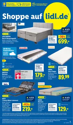 Lidl Prospekt ab 08.06.2026 gültig | Seite: 41 | Produkte: Bett, Matratze, Bad, Telefon