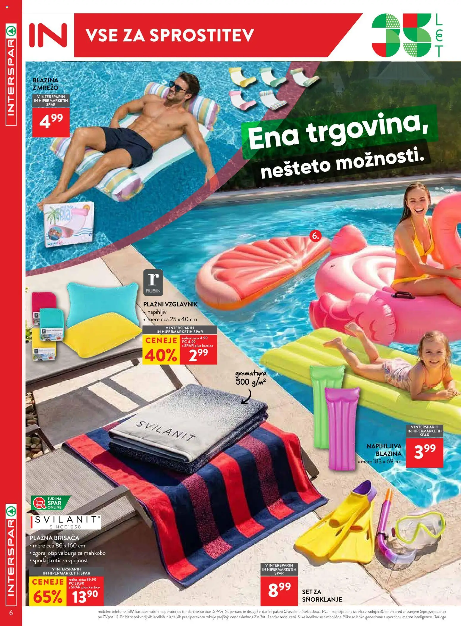 Novi Spar katalog ponudbe – veljaven od 17.06.2026 | Stran: 6 | Izdelki: Napihljiva blazina, Brisača, Vzglavnik, Blazina