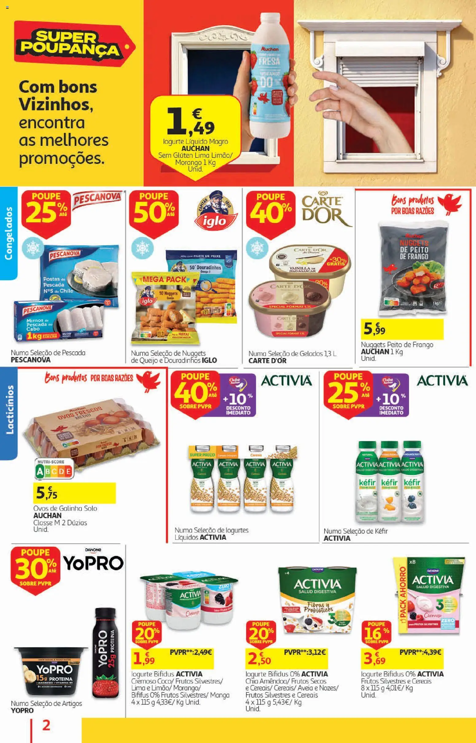 Auchan folheto │ válido de 19/08/2026 | Página: 2 | Produtos: Pescada, Kefir, Nuggets, Filete