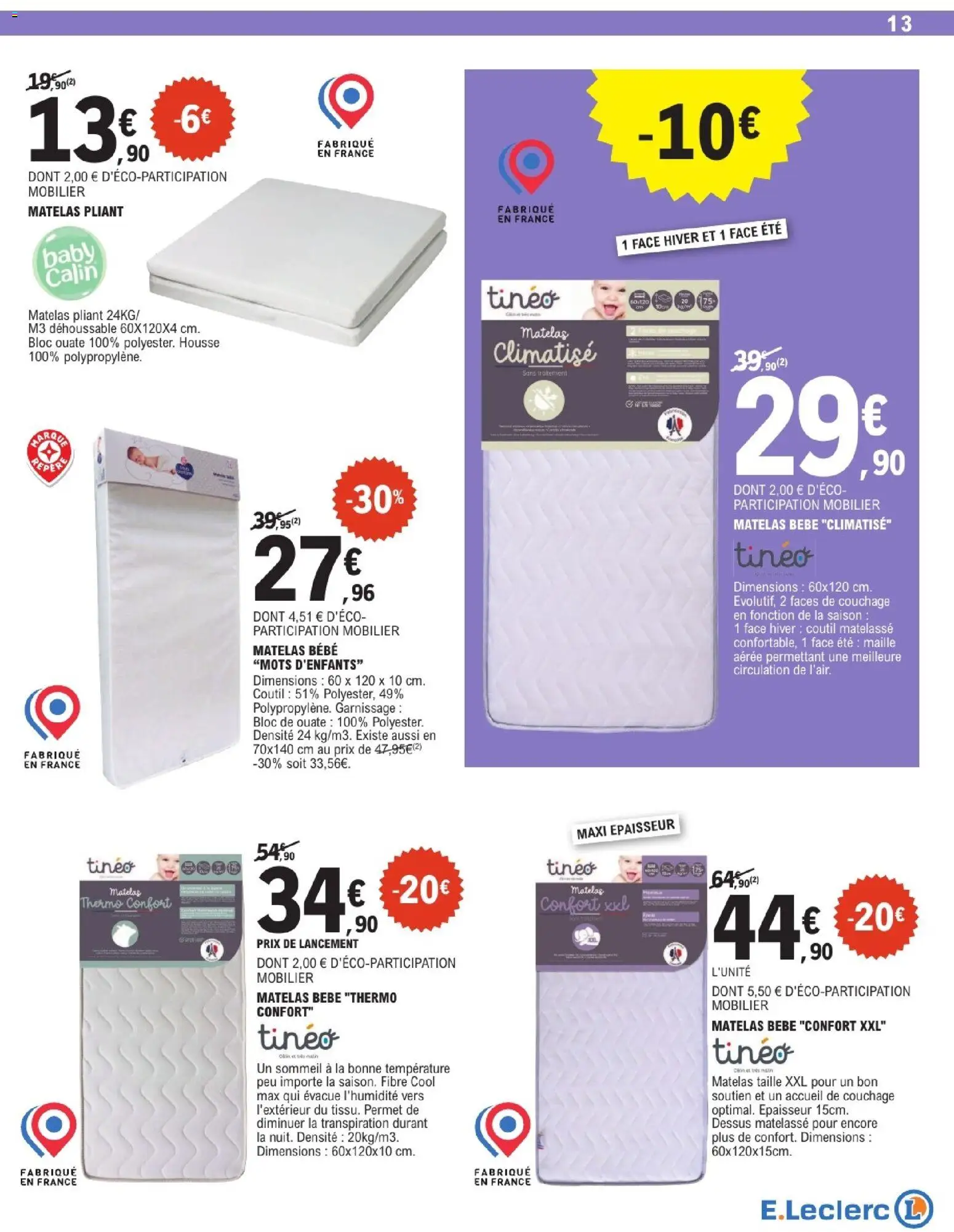 {H1} | Page: 13 | Produits: Matelas