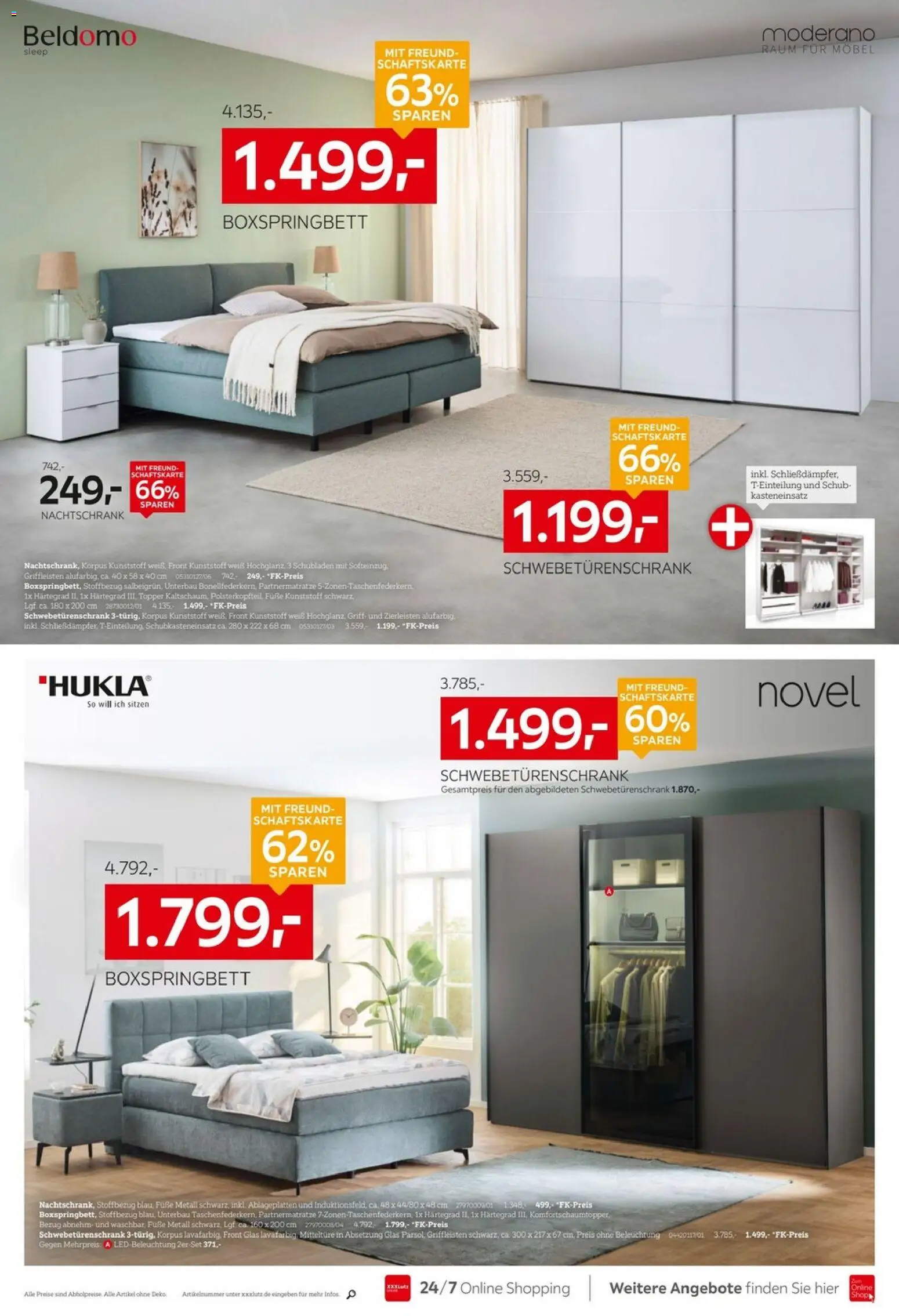 XXXLutz Nr. 1 bei Küchen – gültig ab 02.05.2026 | Seite: 8 | Produkte: Schwebetürenschrank, Boxspringbett, Topper