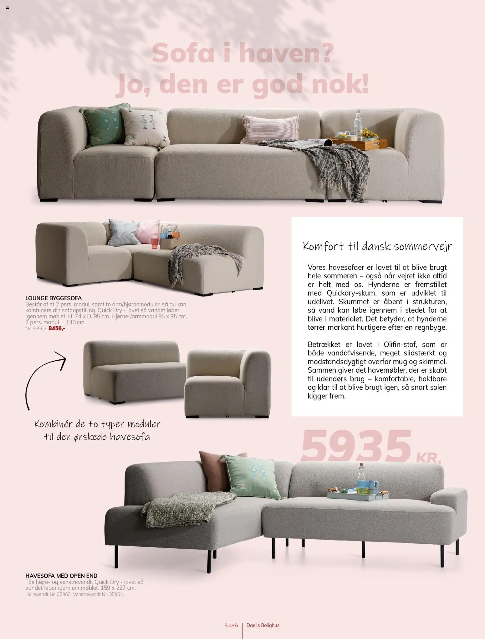 Daells Bolighus tilbudsavis – gyldig fra 19.05.2026 | Side: 6 | Produkter: Sofa, Søm