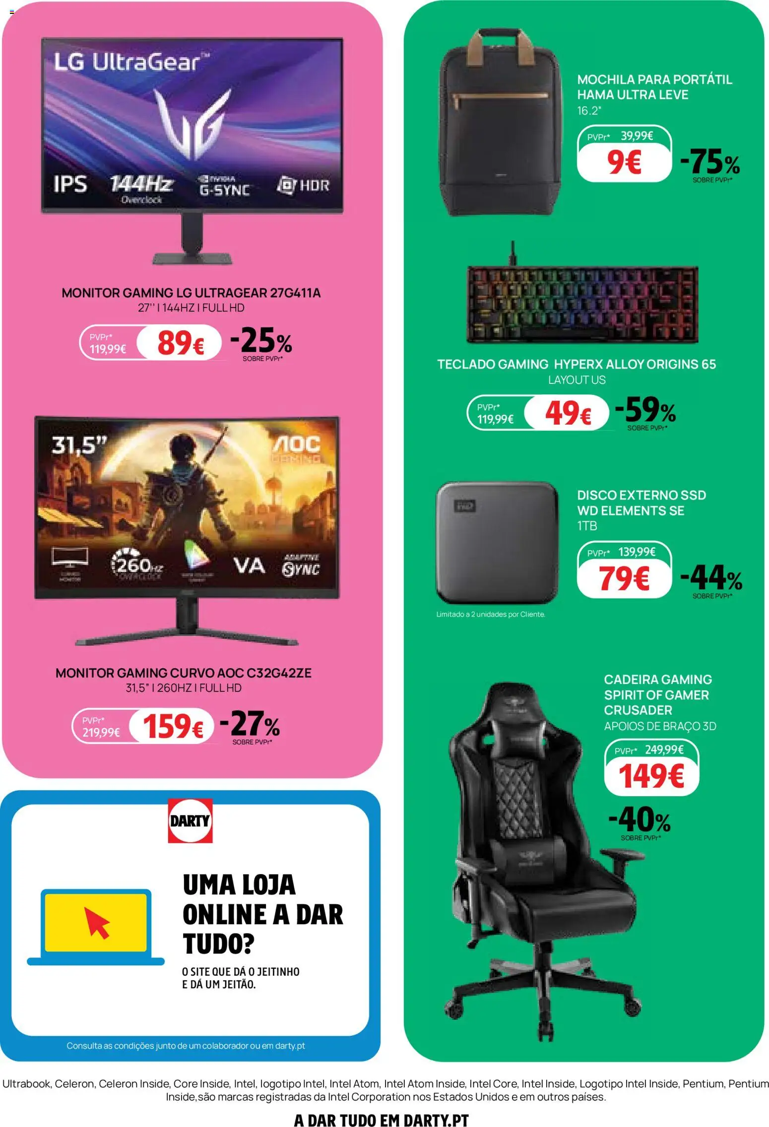 Darty folheto │ válido de 27.03.2026 | Página: 10 | Produtos: Mochila, Monitor, Teclado, Cadeira