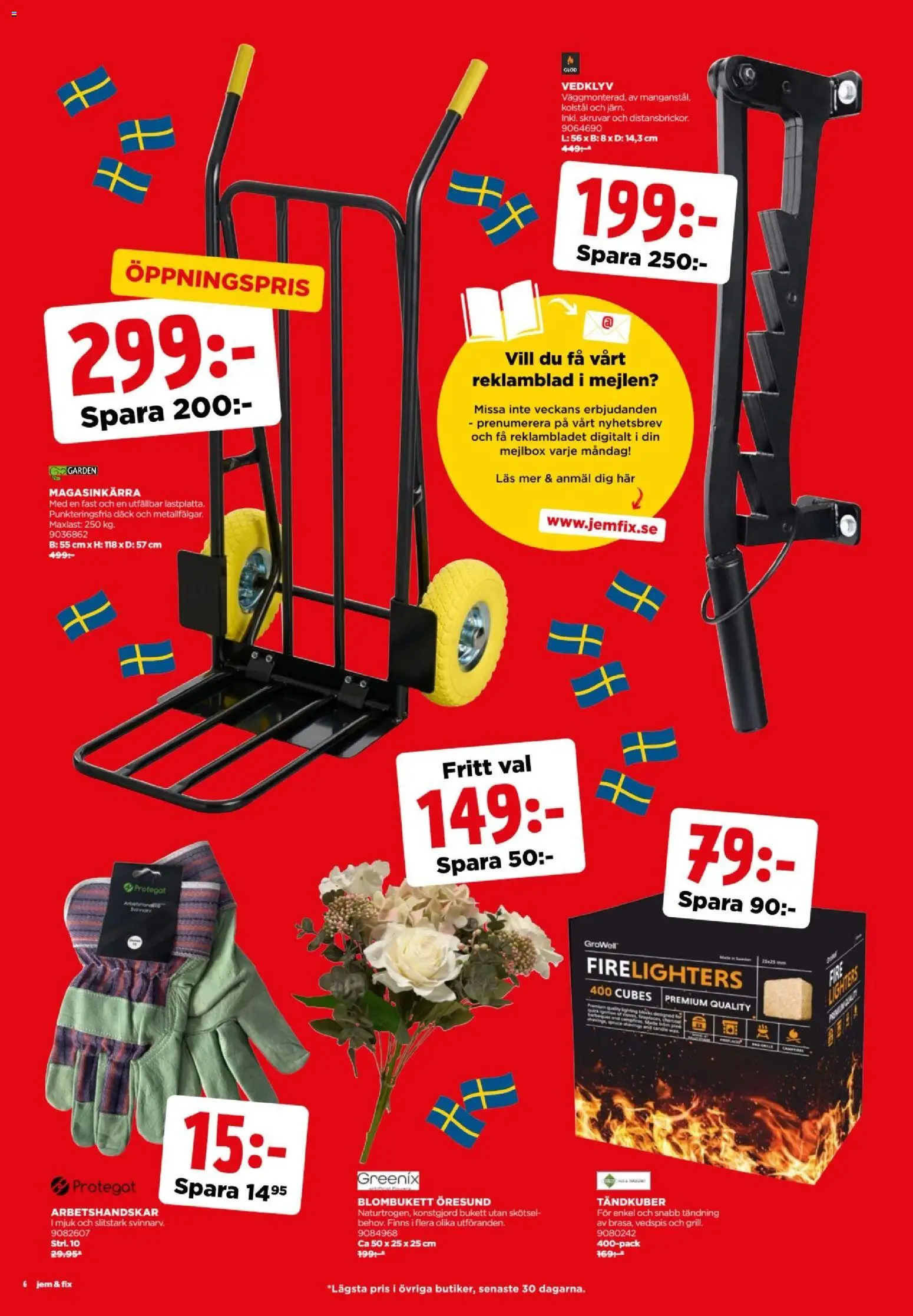 Jem & Fix reklamblad aktuell från 27/10/2026 | Sida: 6 | Produkter: Arbetshandskar, Vedklyv