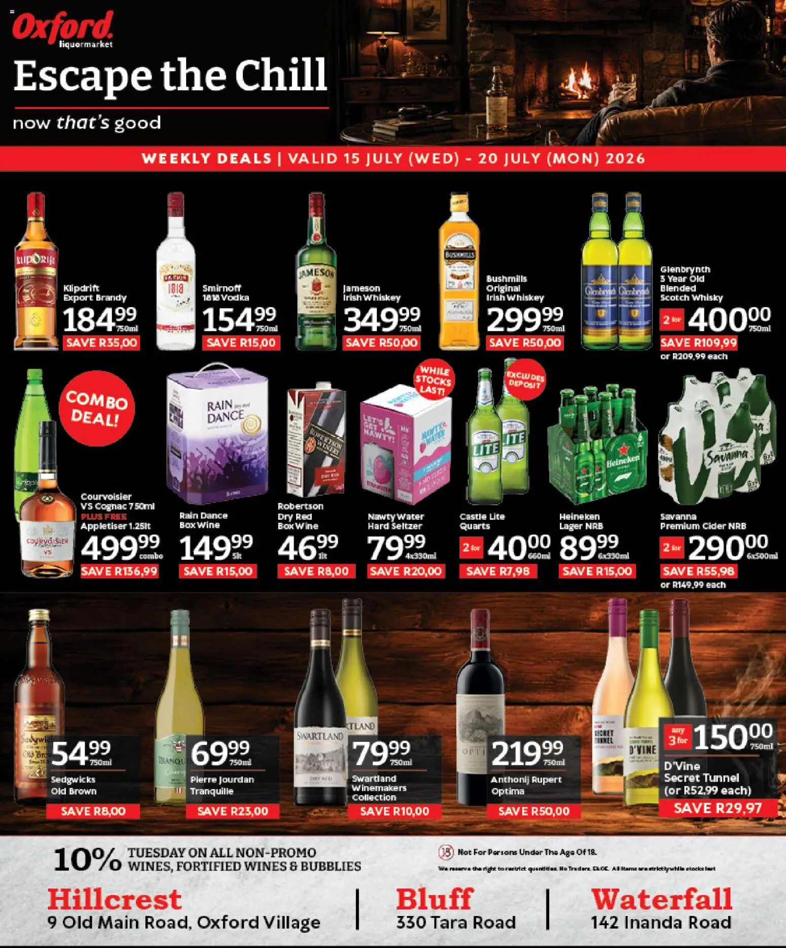 New Oxford Freshmarket catalogue – valid from 15/07/2026 | Page: 1 | Products: Box, Cider, Vodka, Whiskey