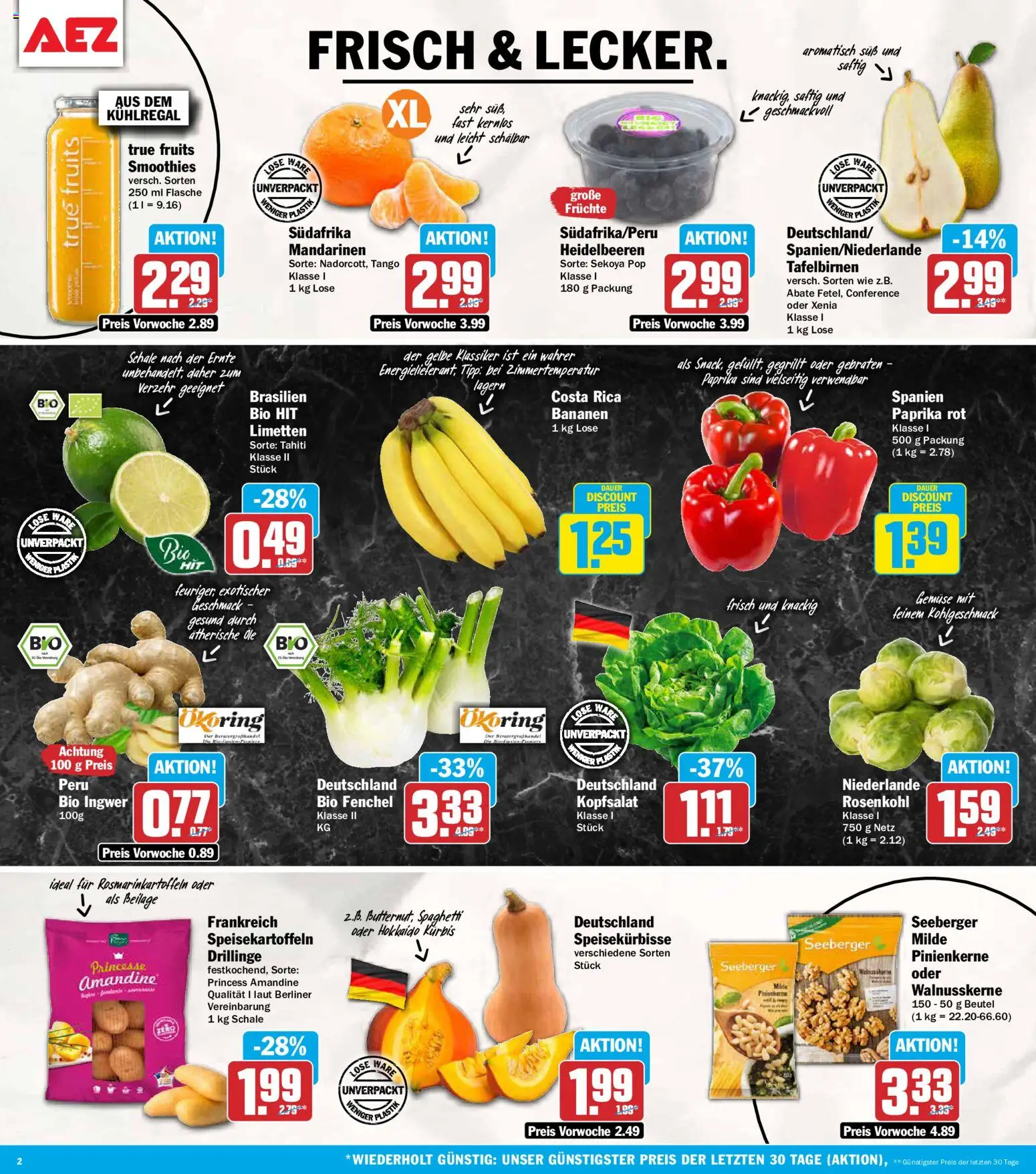 AEZ Prospekt – gültig ab 12.10.2026 | Seite: 2 | Produkte: Berliner, Limetten, Paprika rot, Heidelbeeren